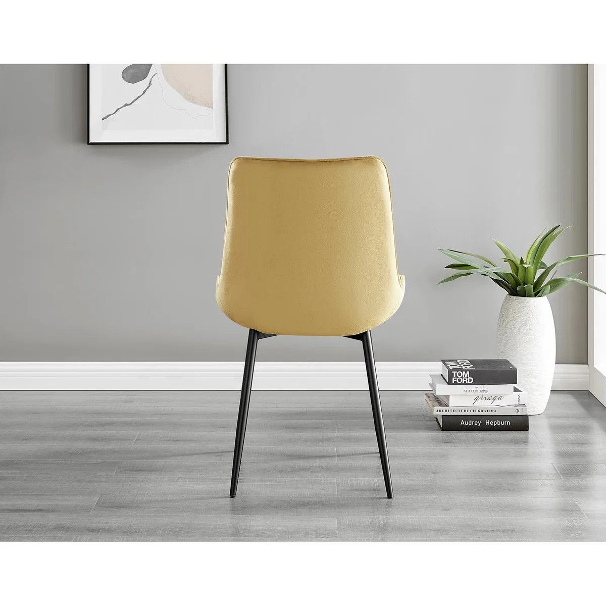 Kylo Brown Wood Effect Dining Table 6 Pesaro Black Leg Chairs - Blue – image 47