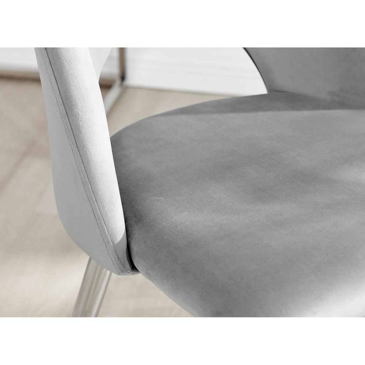 Palma Black High Gloss Round Dining Table and 4 Arlon Silver Leg Chairs - Black – image 28
