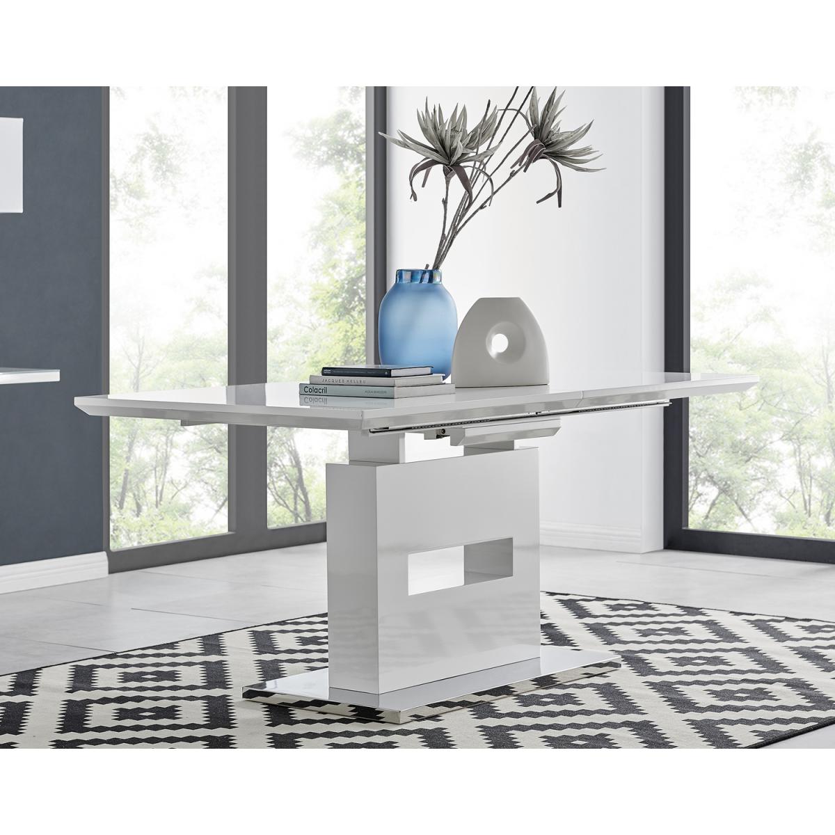 Arezzo Large Extending Dining Table  8 Pesaro Silver Leg Chairs - Black – image 3
