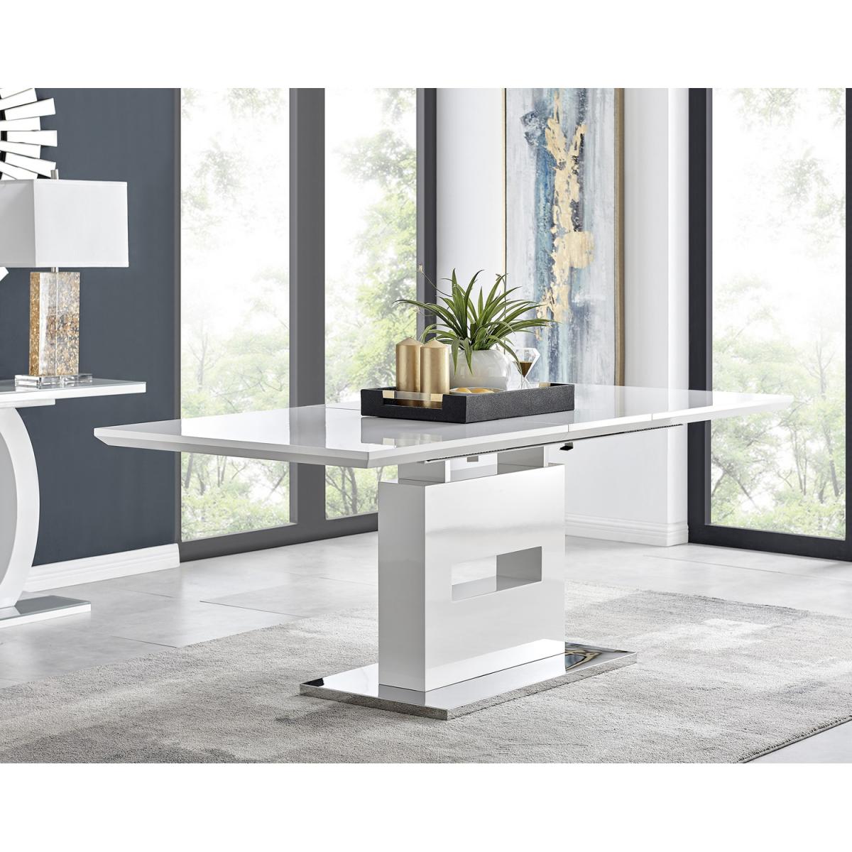 Arezzo Large Extending Dining Table  8 Pesaro Silver Leg Chairs - Black – image 5