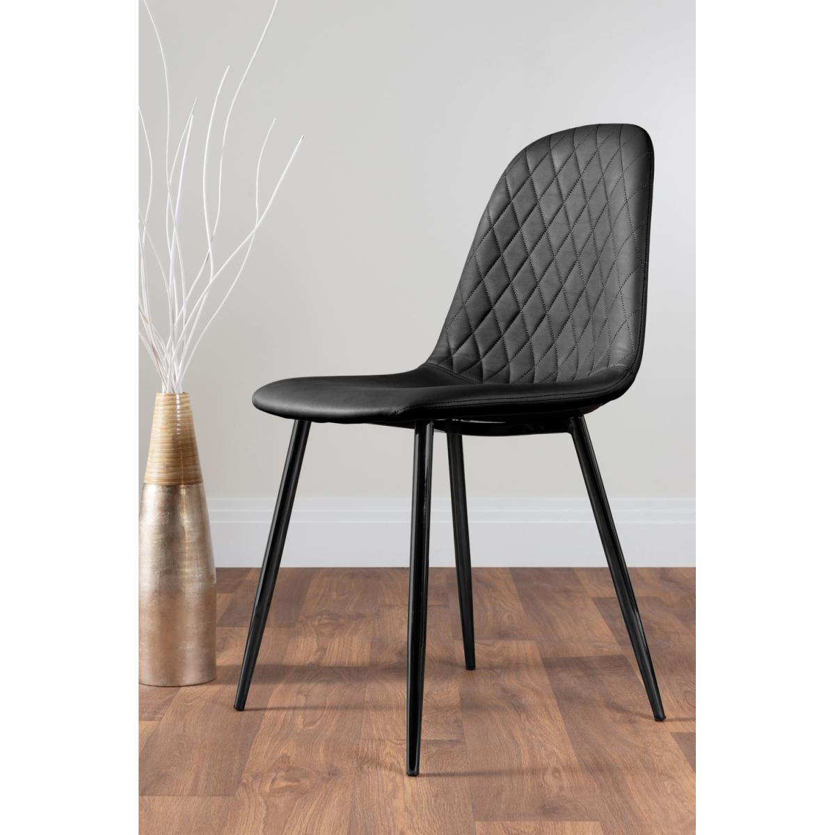 Giovani 6 Grey Table with 6 Corona Black Leg Chairs - Yellow – image 13