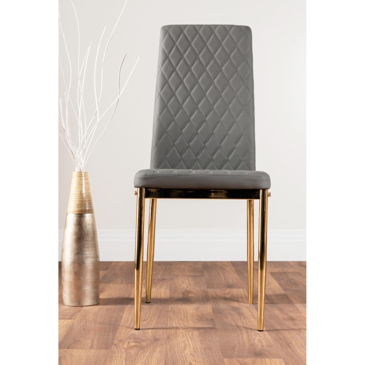 Novara 100cm Round Dining Table and 4 Gold Leg Milan Chairs - Yellow – image 17
