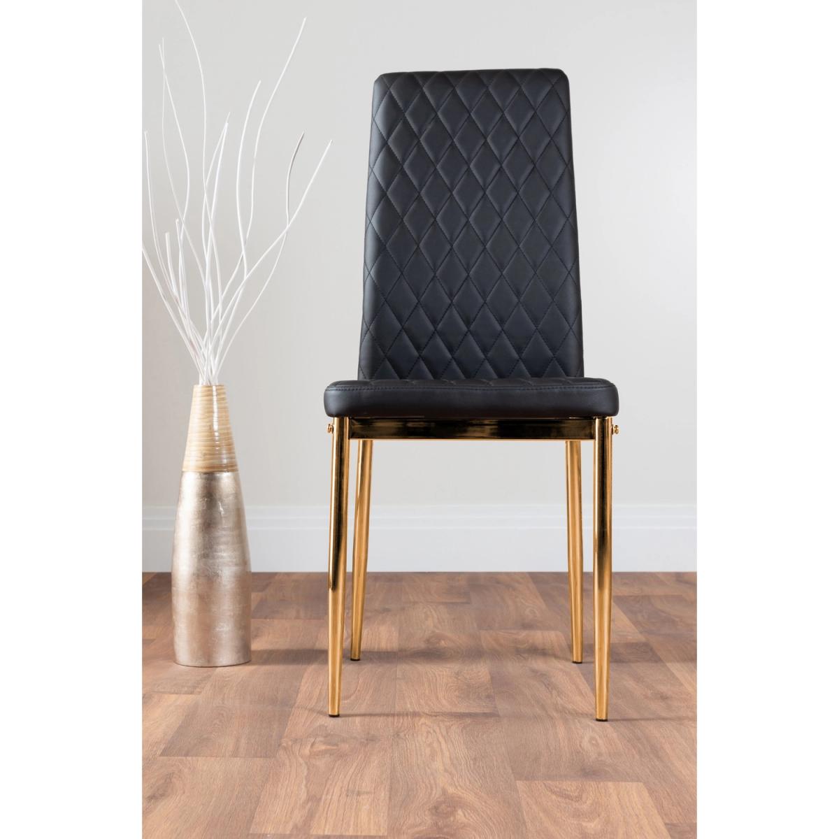 Novara 100cm Round Dining Table and 4 Gold Leg Milan Chairs - Yellow – image 32