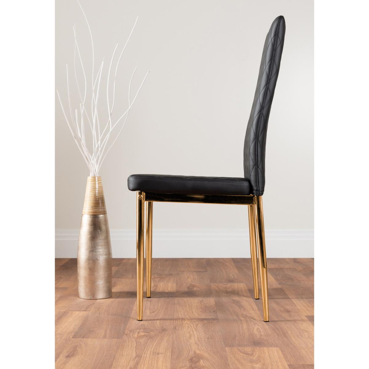Novara 100cm Round Dining Table and 4 Gold Leg Milan Chairs - Yellow – image 33
