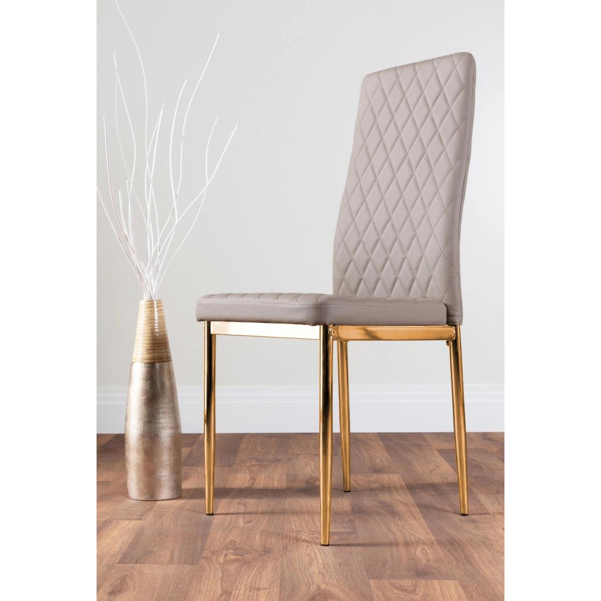 Novara 100cm Round Dining Table and 4 Gold Leg Milan Chairs - Yellow – image 37