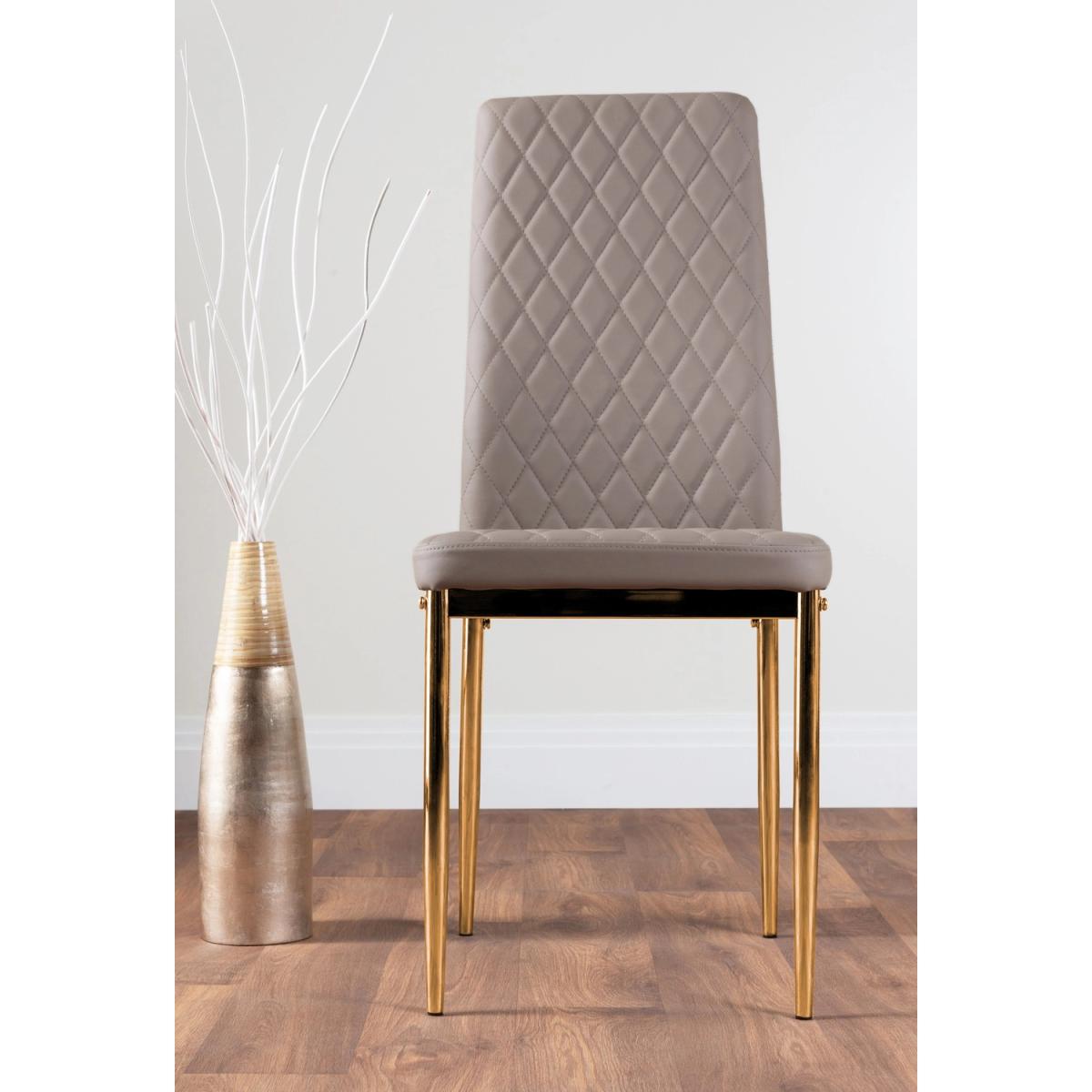Novara 100cm Round Dining Table and 4 Gold Leg Milan Chairs - Yellow – image 38