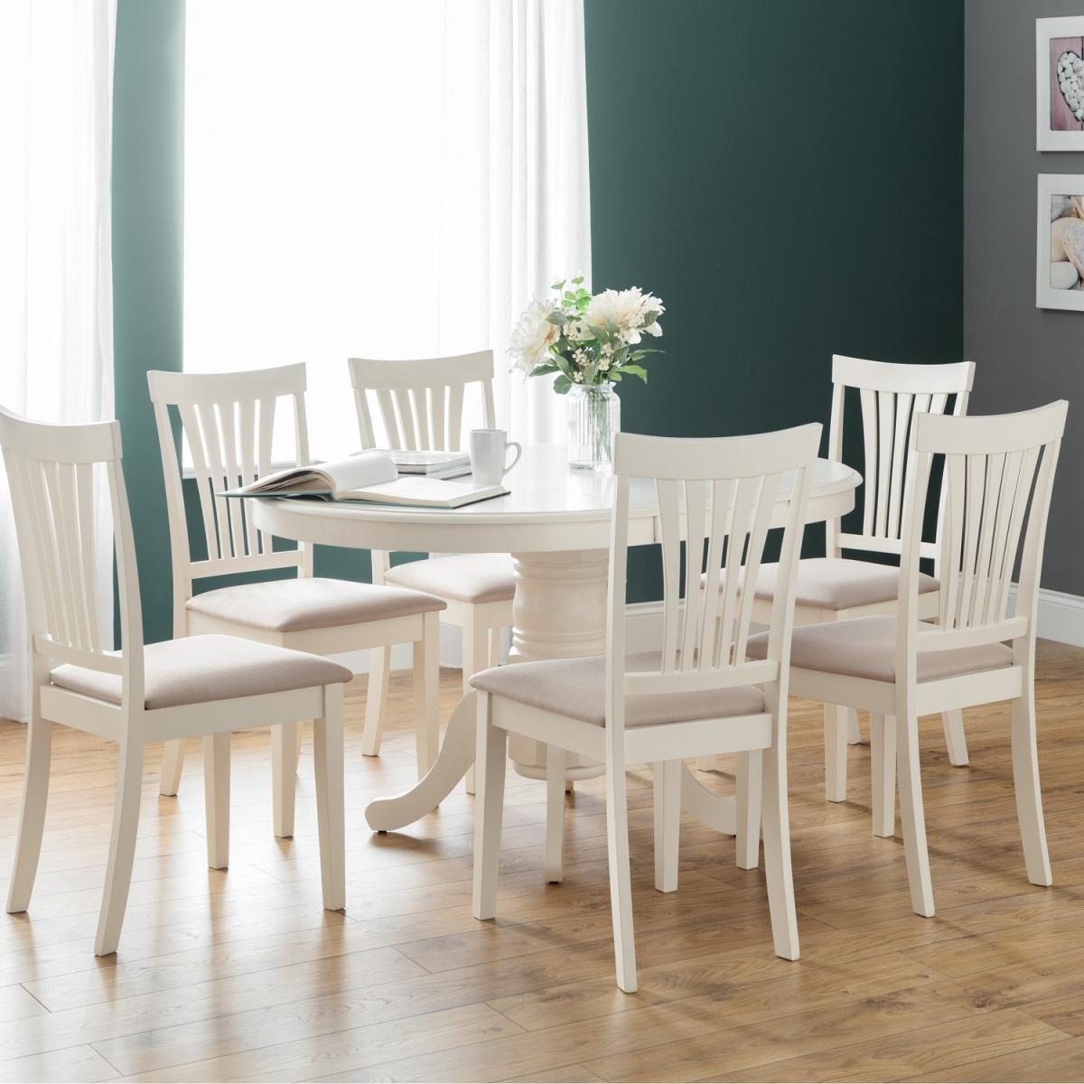 Stanmore Table and Chairs Set - White / 1 Table and 6 Chairs – image 8
