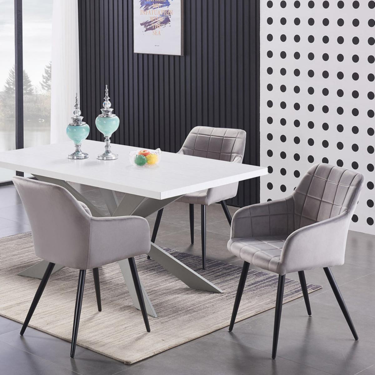 Camden Duke LUX Dining Set Includes a Table with Set of 4 chairs - Light Grey – image 2