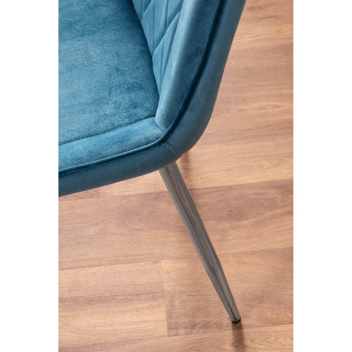 Adley Grey Concrete Effect Storage Dining Table and 4 Pesaro Silver Chairs - Blue – image 12