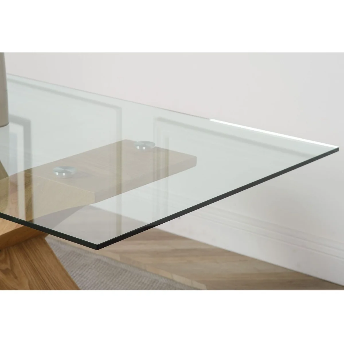 Valencia 160 cm x 90 cm Glass Dining Table and 6 Grey Fabric Chairs Dining Set - Grey – image 10