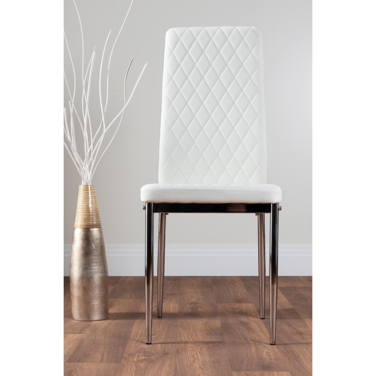 Arezzo Large Extending Dining Table 6 Milan Chairs - White – image 2