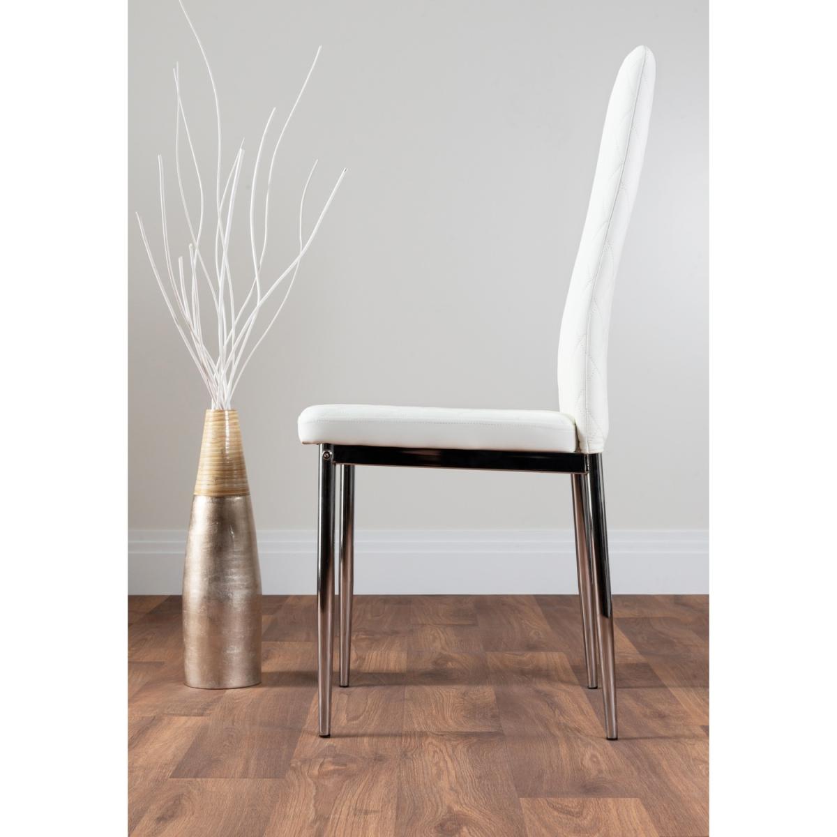 Arezzo Large Extending Dining Table 6 Milan Chairs - White – image 3