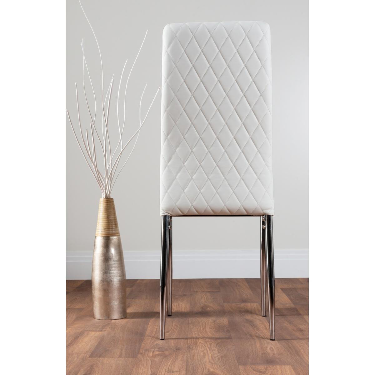 Arezzo Large Extending Dining Table 6 Milan Chairs - White – image 4