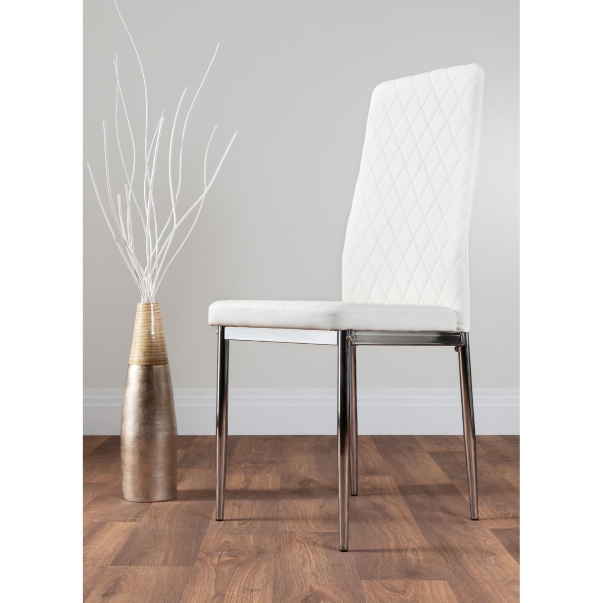Arezzo Large Extending Dining Table 6 Milan Chairs - White – image 9