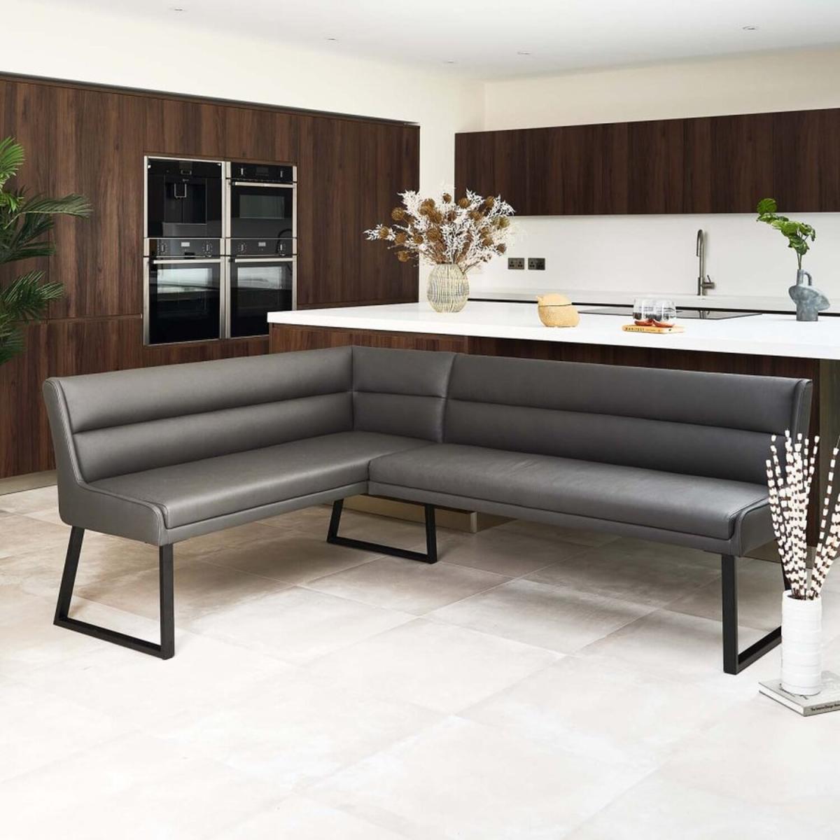 Ravenna Motion Table in Black with Paulo Benches Anthracite - Anthracite / Right-hand – image 9