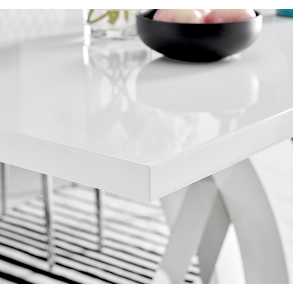 Atlanta Modern High Gloss White Dining Table And 6 Willow Chairs Set - Yellow – image 4