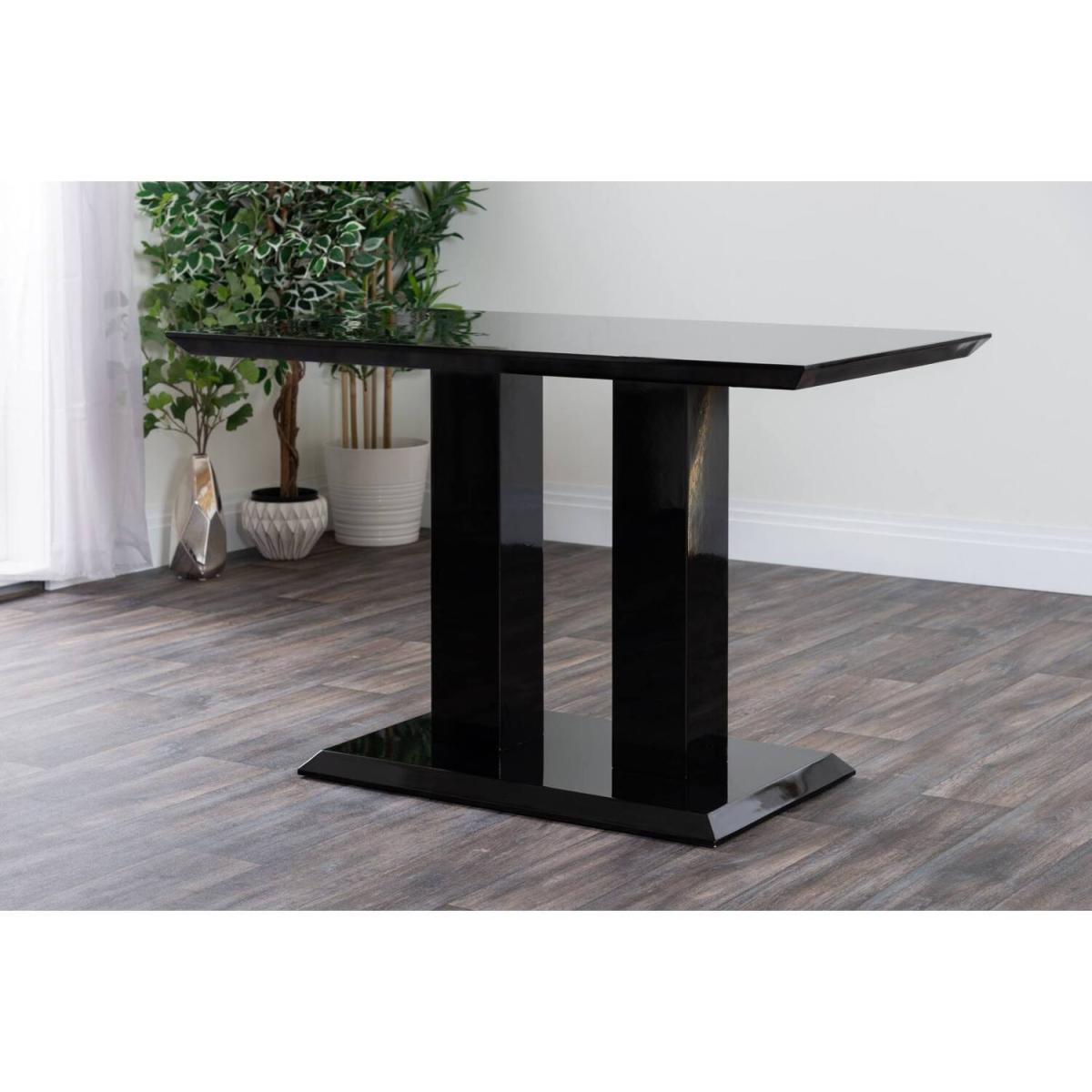 Imperia 4 Modern Black High Gloss Dining Table and 4 Luxury Andora Chairs Set - White – image 4