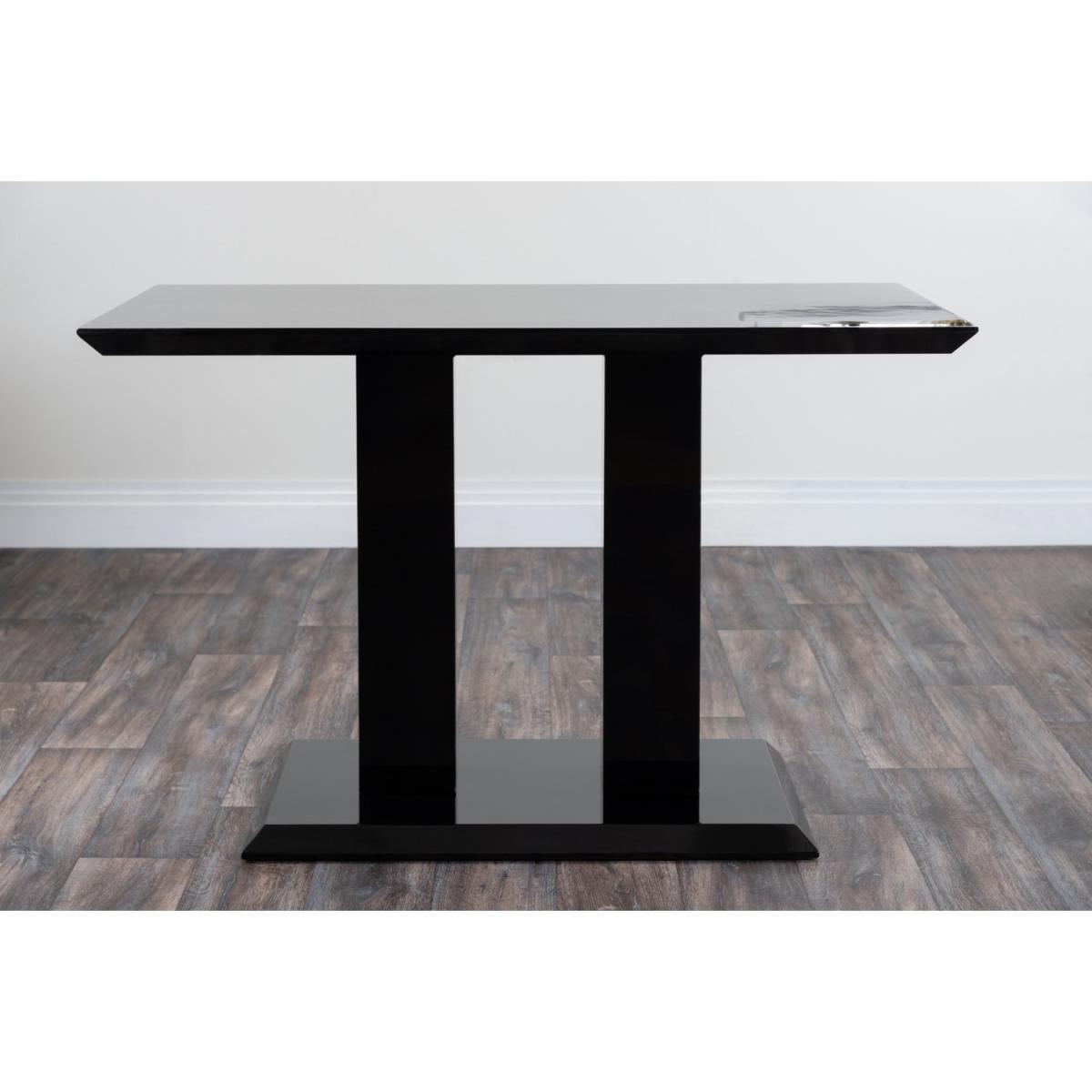 Imperia 4 Modern Black High Gloss Dining Table and 4 Luxury Andora Chairs Set - White – image 5