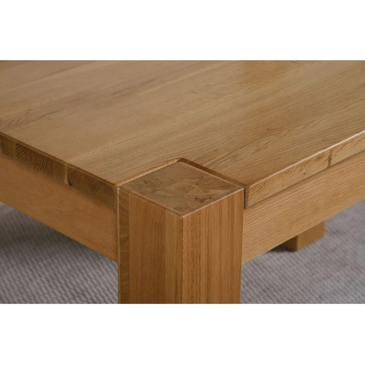 Kuba 125 x 80 cm Chunky Oak Small Dining Table and 6 Montana Leather Chairs - Brown – image 3