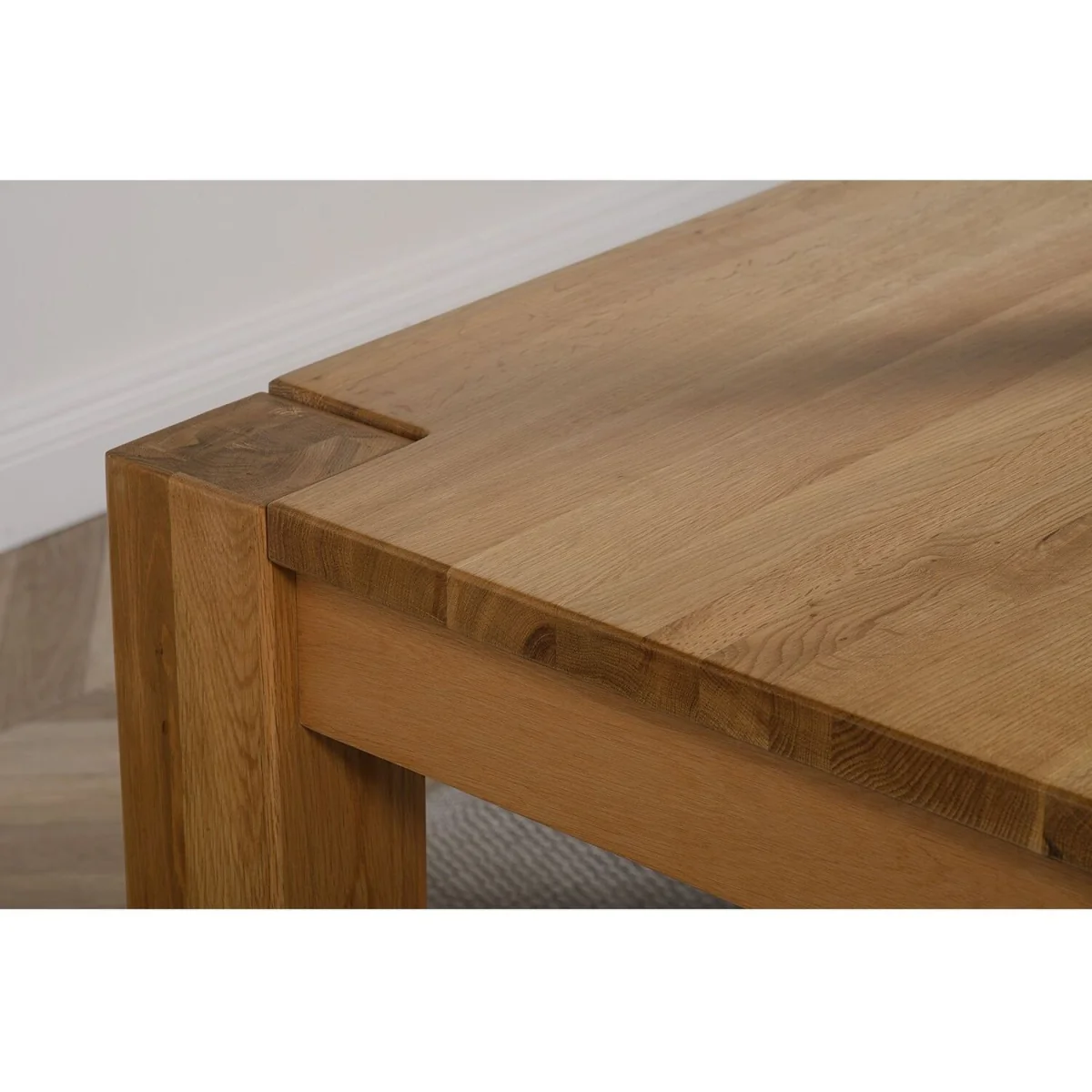 Kuba 125 x 80 cm Chunky Oak Small Dining Table and 6 Montana Leather Chairs - Brown – image 6