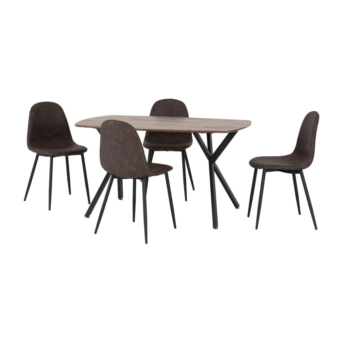 Athens Oak Rectangular Dining Set - oak effect – image 1