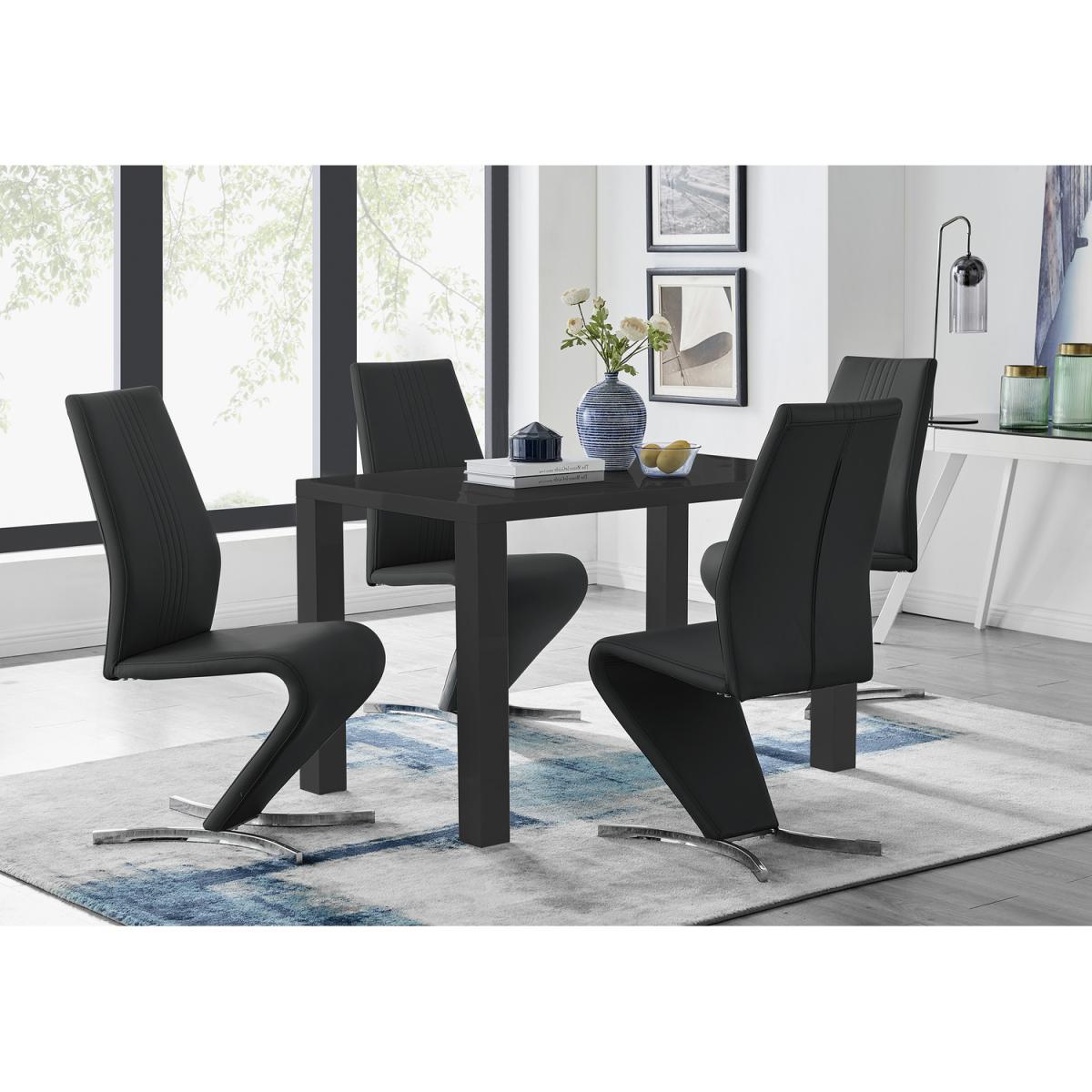 Pivero Dining Table and 4 Willow Chairs Set - Grey – image 15