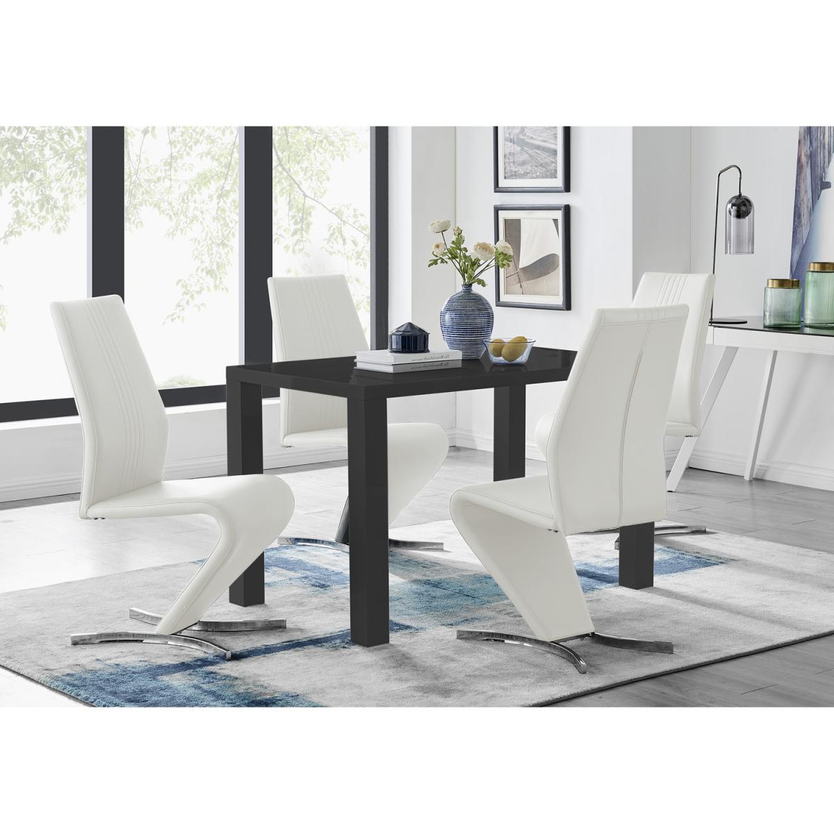 Pivero Dining Table and 4 Willow Chairs Set - Grey – image 16