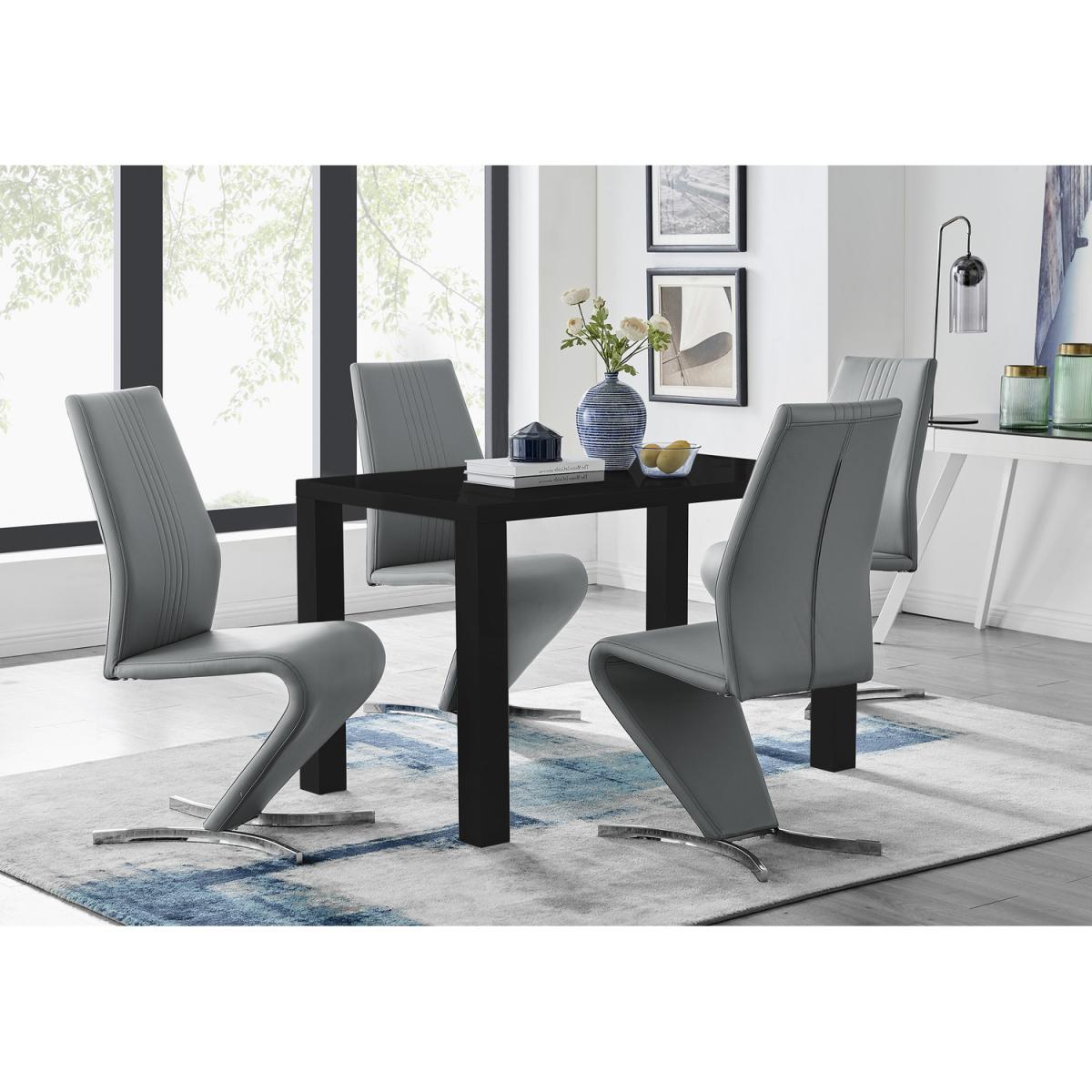 Pivero Dining Table and 4 Willow Chairs Set - Grey – image 18