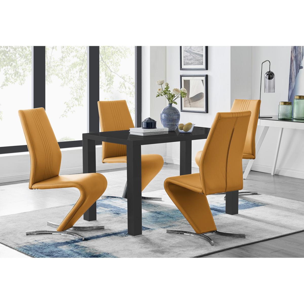 Pivero Dining Table and 4 Willow Chairs Set - Grey – image 19