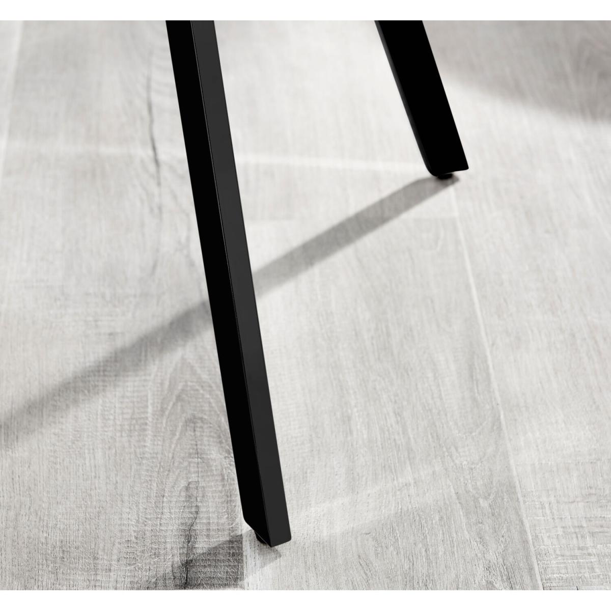 Kylo White Marble Effect Dining Table and 6 Falun Black Leg Chairs - Blue – image 13