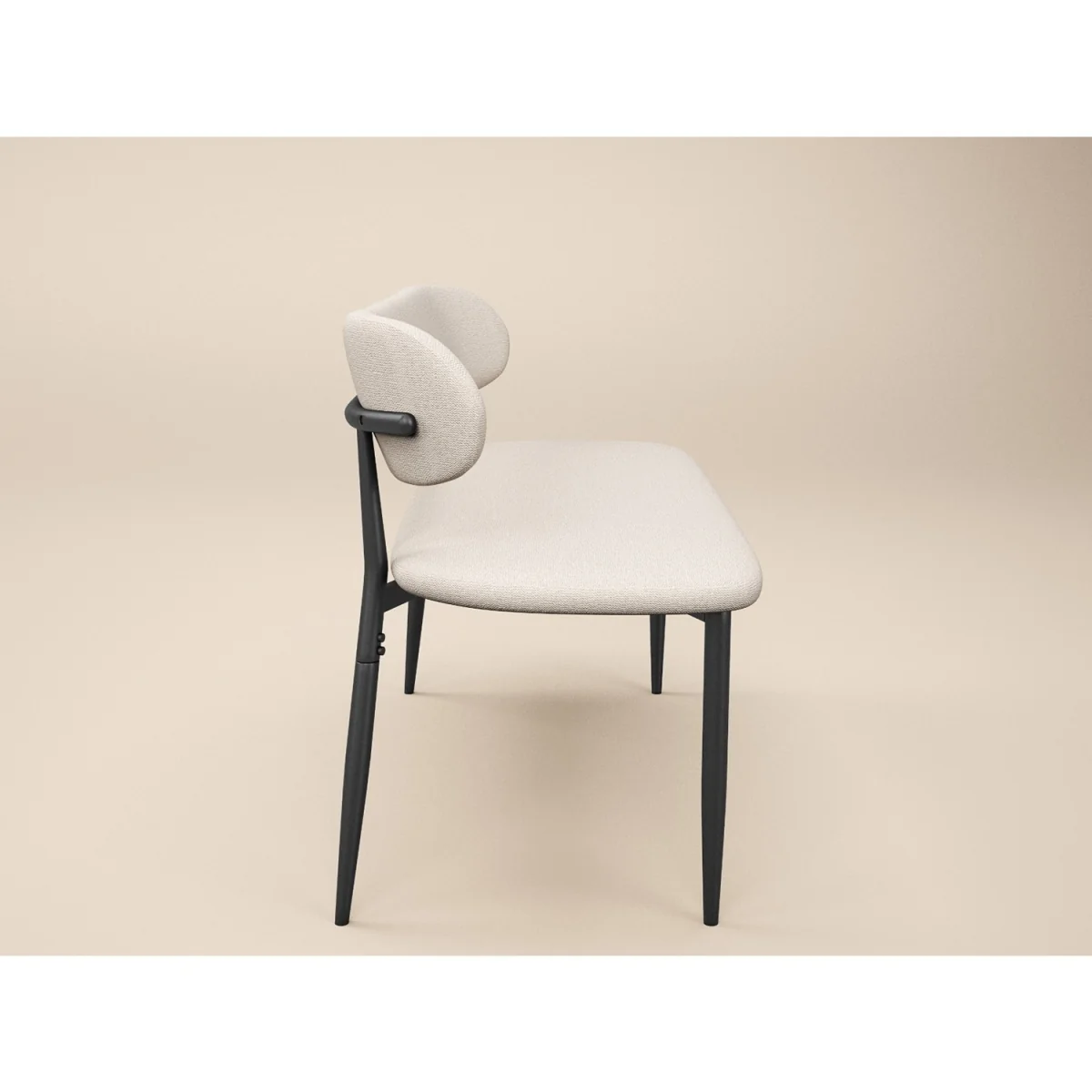 Varm Ribbed Dining Table with Cyra Benches Set - Black + Beige – image 3