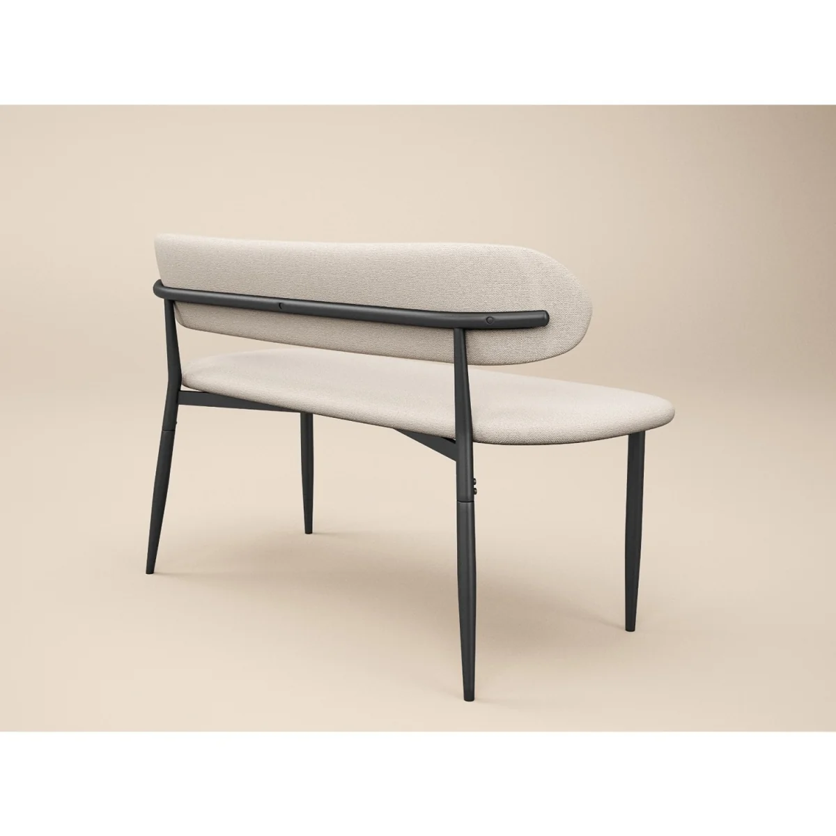 Varm Ribbed Dining Table with Cyra Benches Set - Black + Beige – image 4