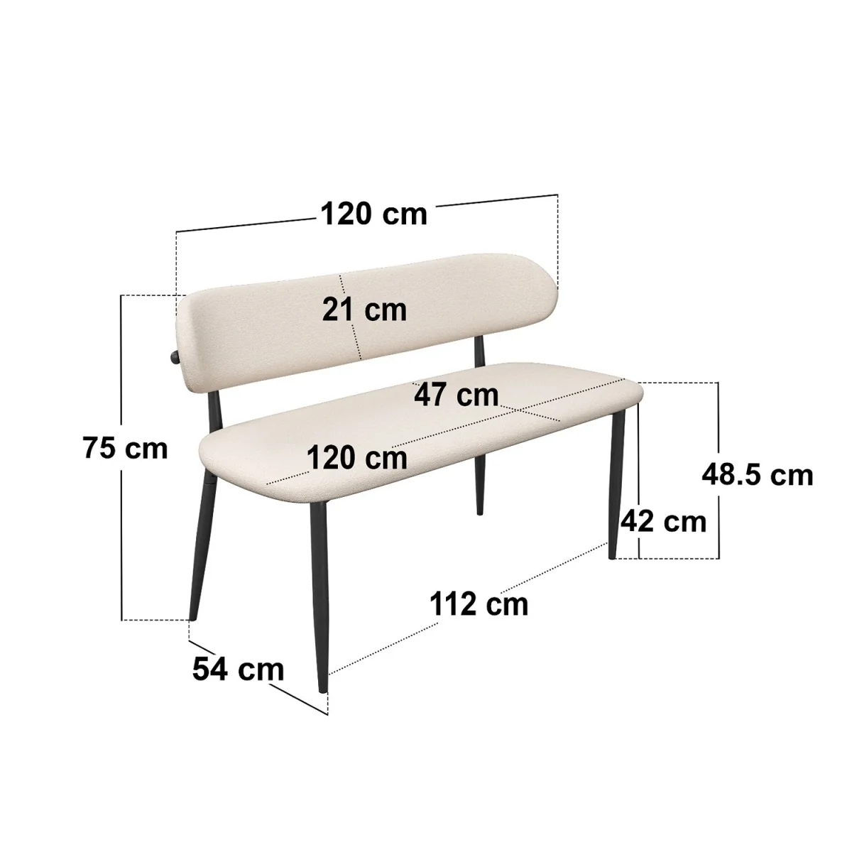 Varm Ribbed Dining Table with Cyra Benches Set - Black + Beige – image 5