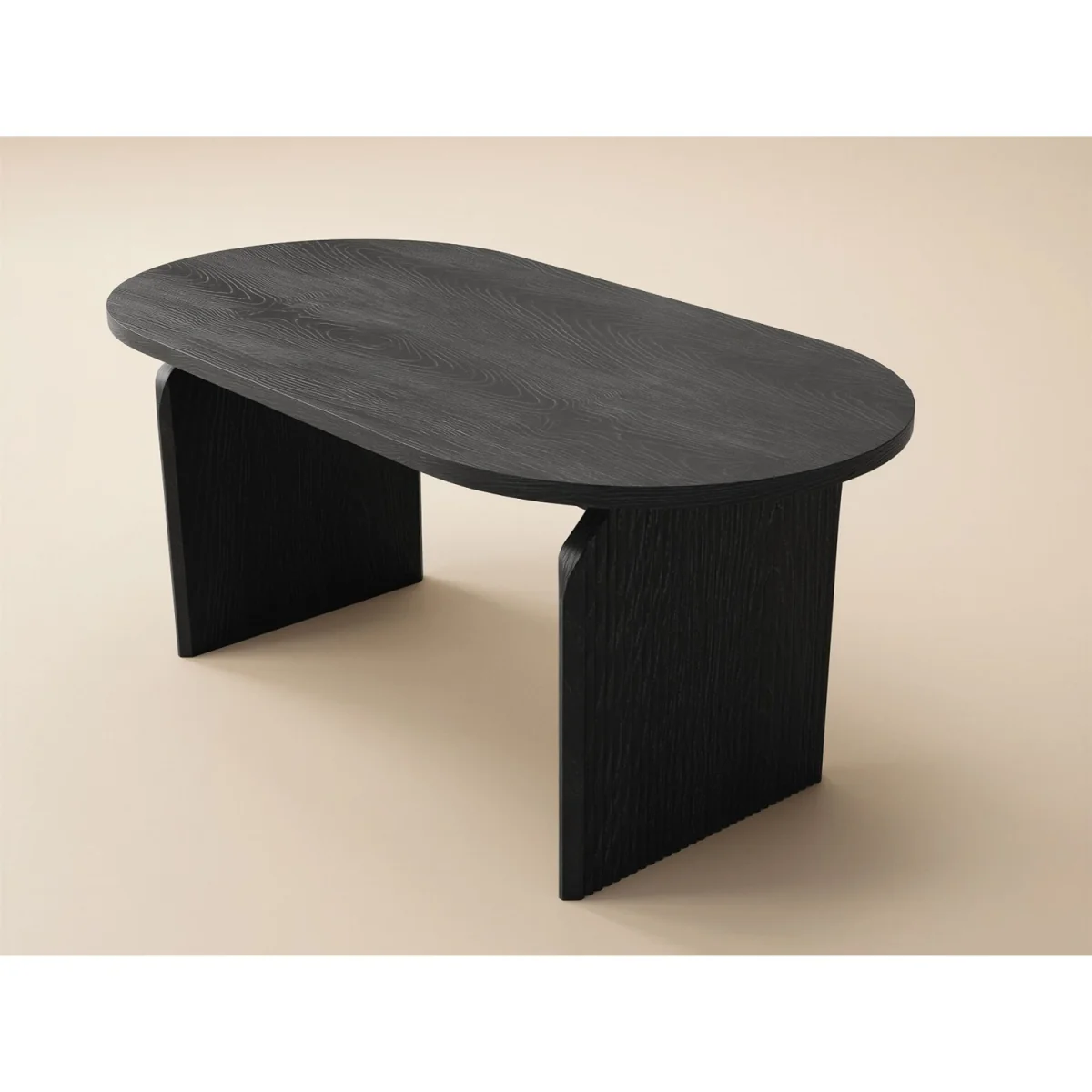 Varm Ribbed Dining Table with Cyra Benches Set - Black + Beige – image 8