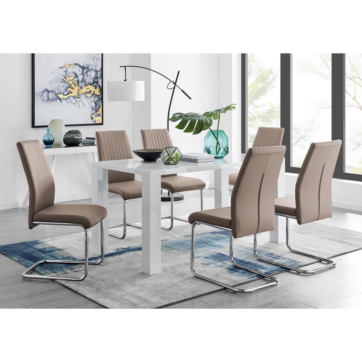 Pivero Dining Table and 6 Lorenzo Dining Chairs - Black – image 20