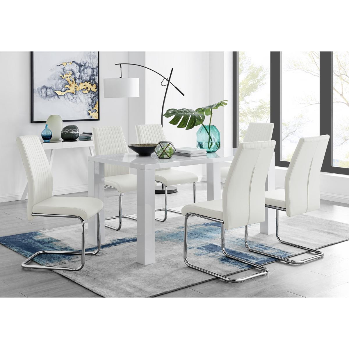 Pivero Dining Table and 6 Lorenzo Dining Chairs - Black – image 21