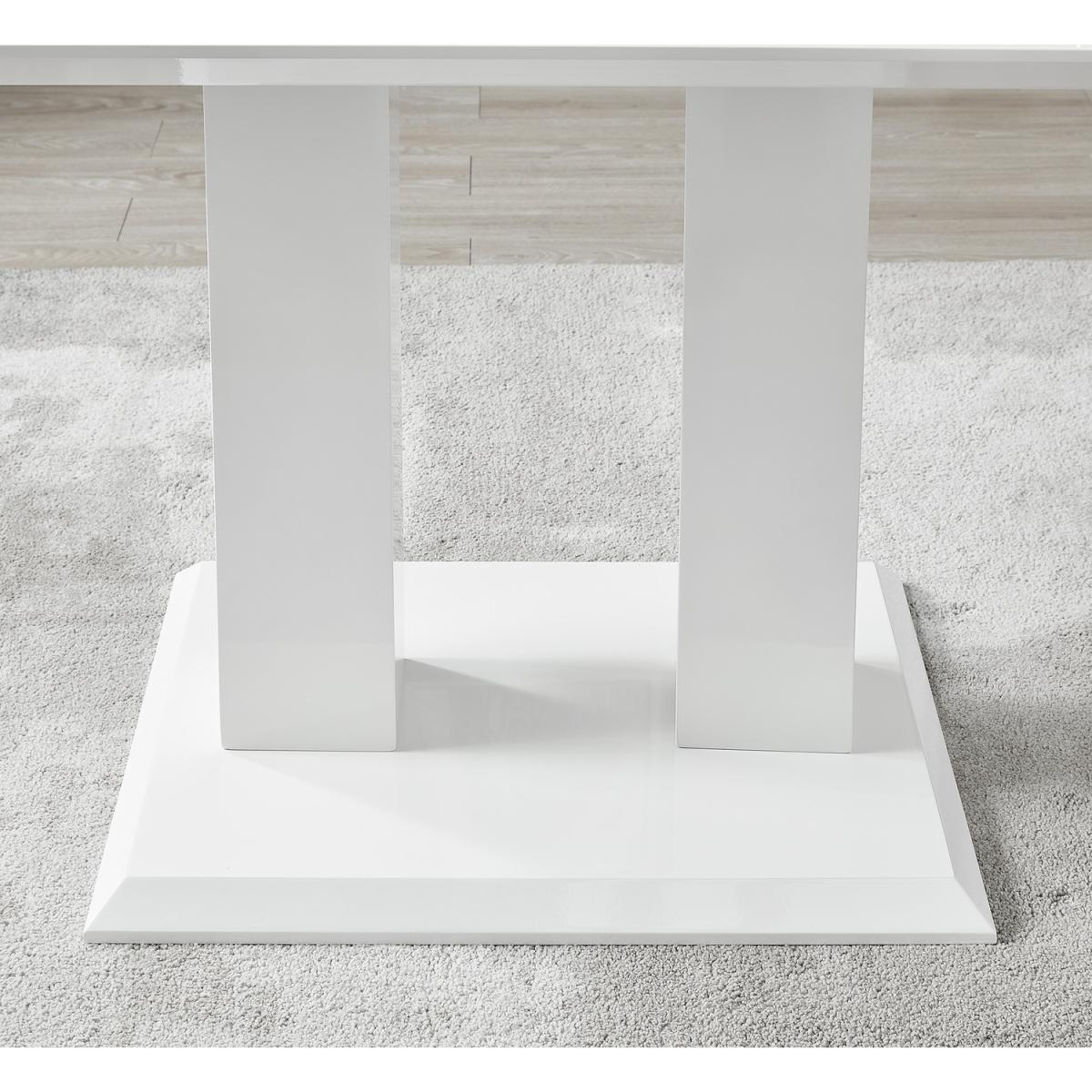 Imperia White Dining Table and 4 Pesaro Black Leg Chairs - Blue – image 5