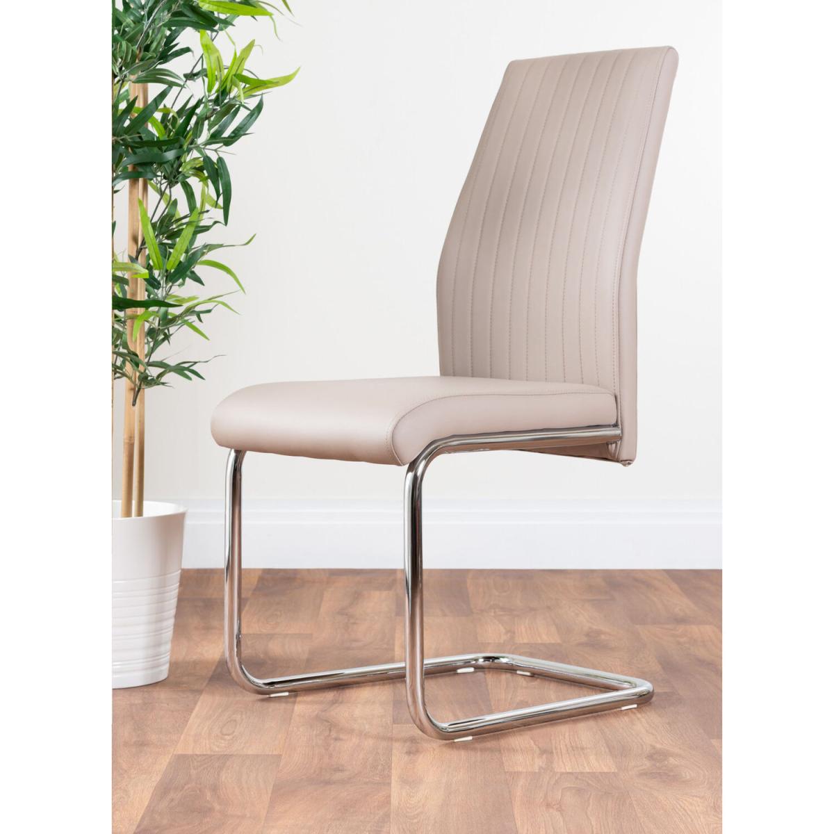 Kylo White High Gloss Dining Table  6 Lorenzo Chairs - Cappuccino – image 9