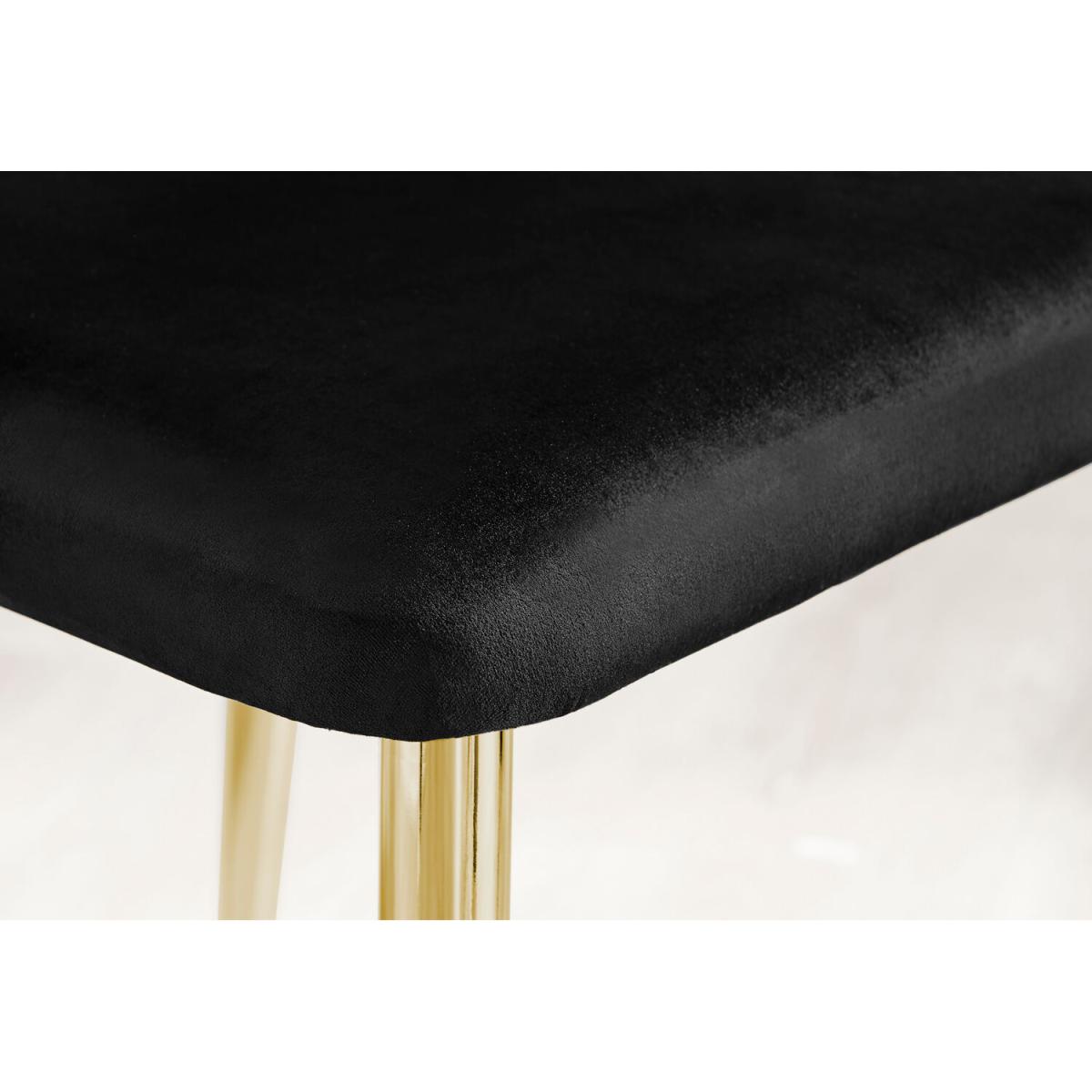 Adley White High Gloss Storage Dining Table and 4 Arlon Gold Leg Chairs - Black – image 4