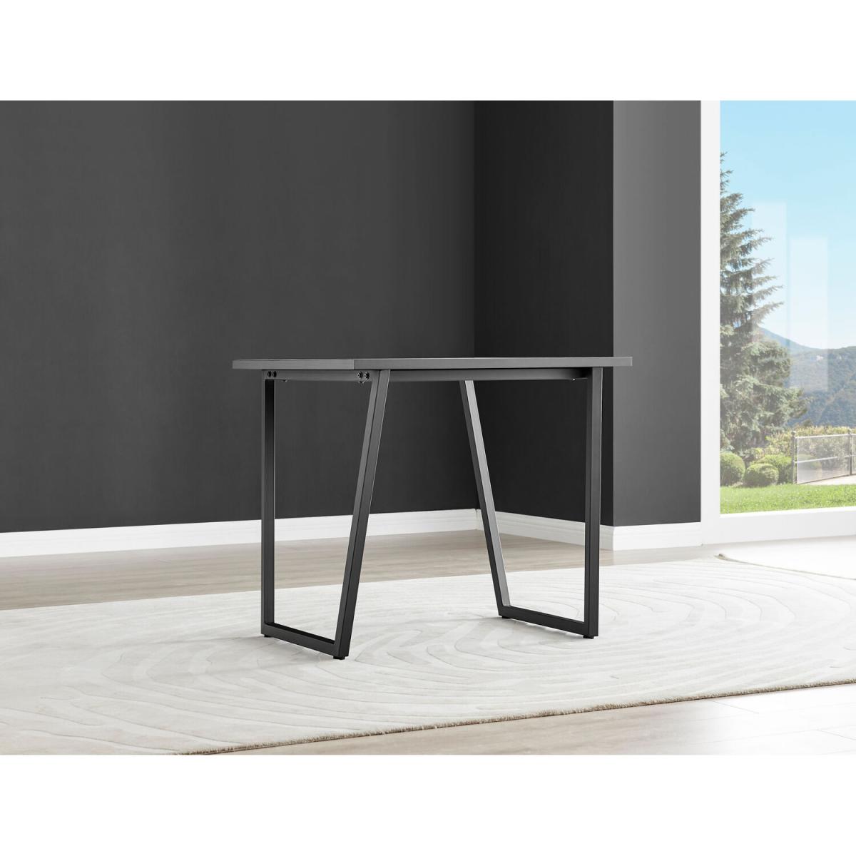 Carson White Marble Effect Square Dining Table and 2 Pesaro Silver Chairs - Navy – image 7