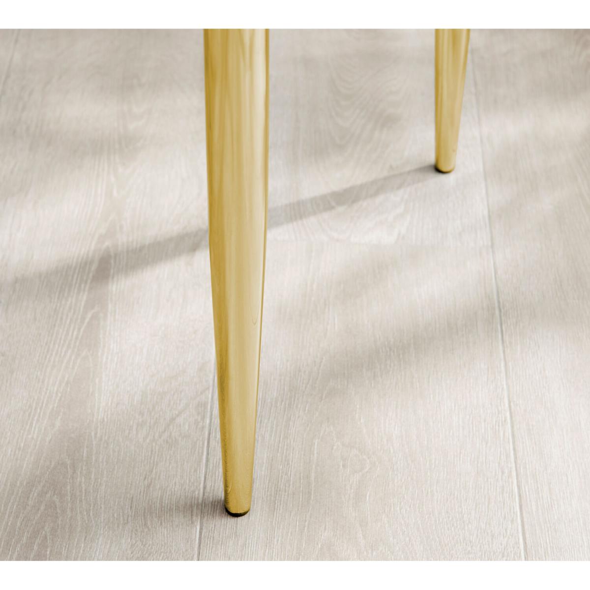 Carson White Marble Effect Square Dining Table and 2 Arlon Gold Leg Chairs - Black – image 13