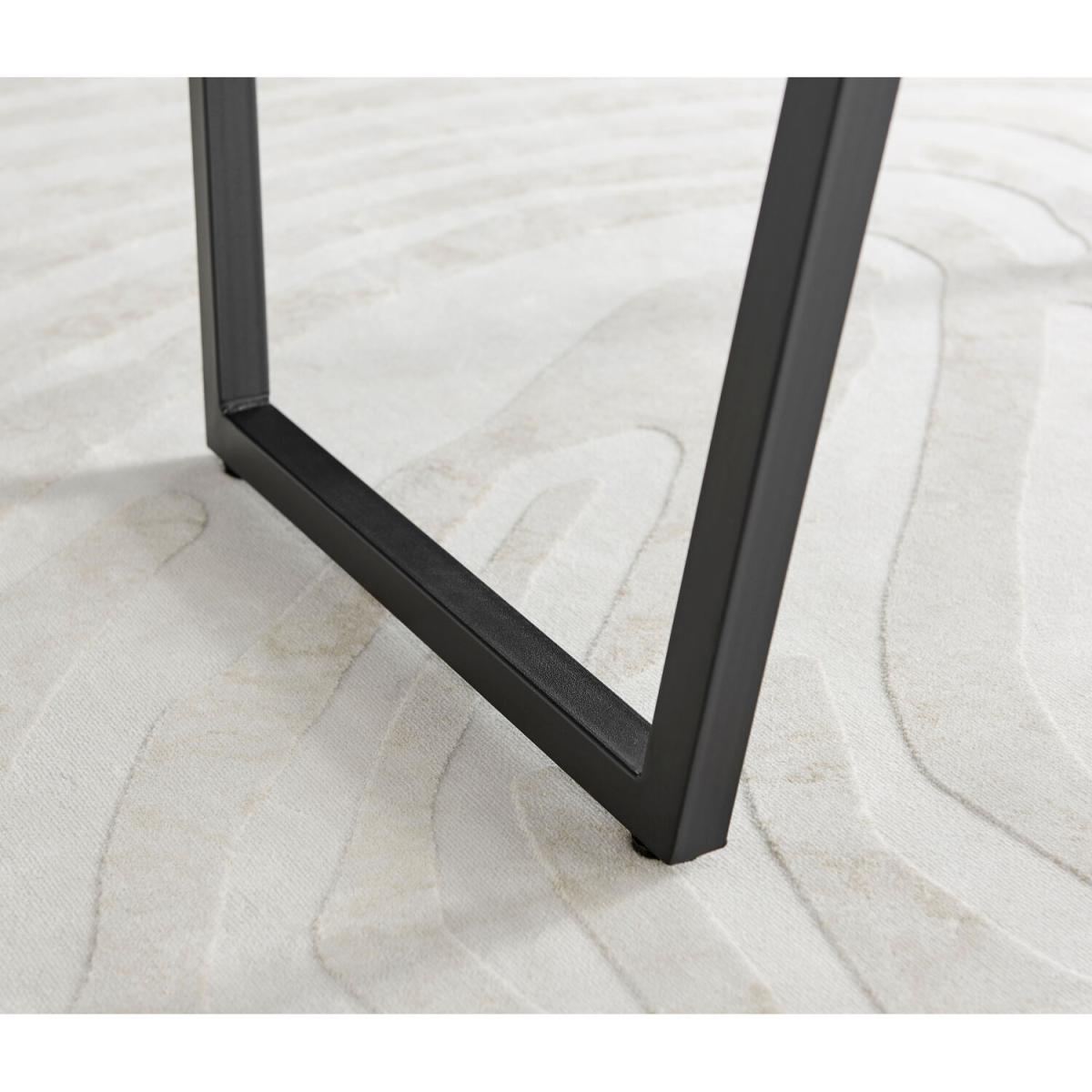 Carson White Marble Effect Square Dining Table and 2 Arlon Gold Leg Chairs - Black – image 7