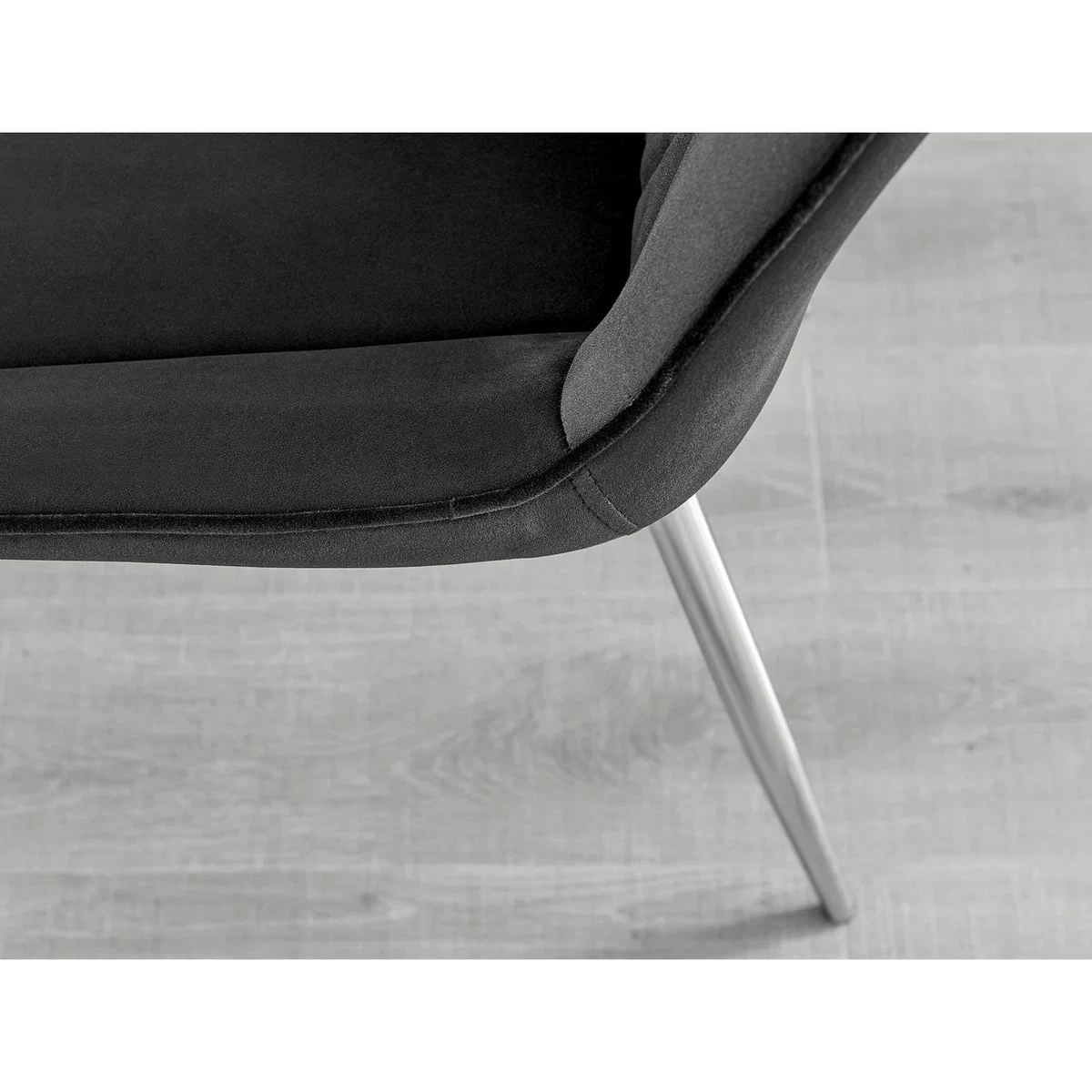 Lira 100cm Grey Metal Extending Dining Table 4 Pesaro Silver Chairs - Black – image 38