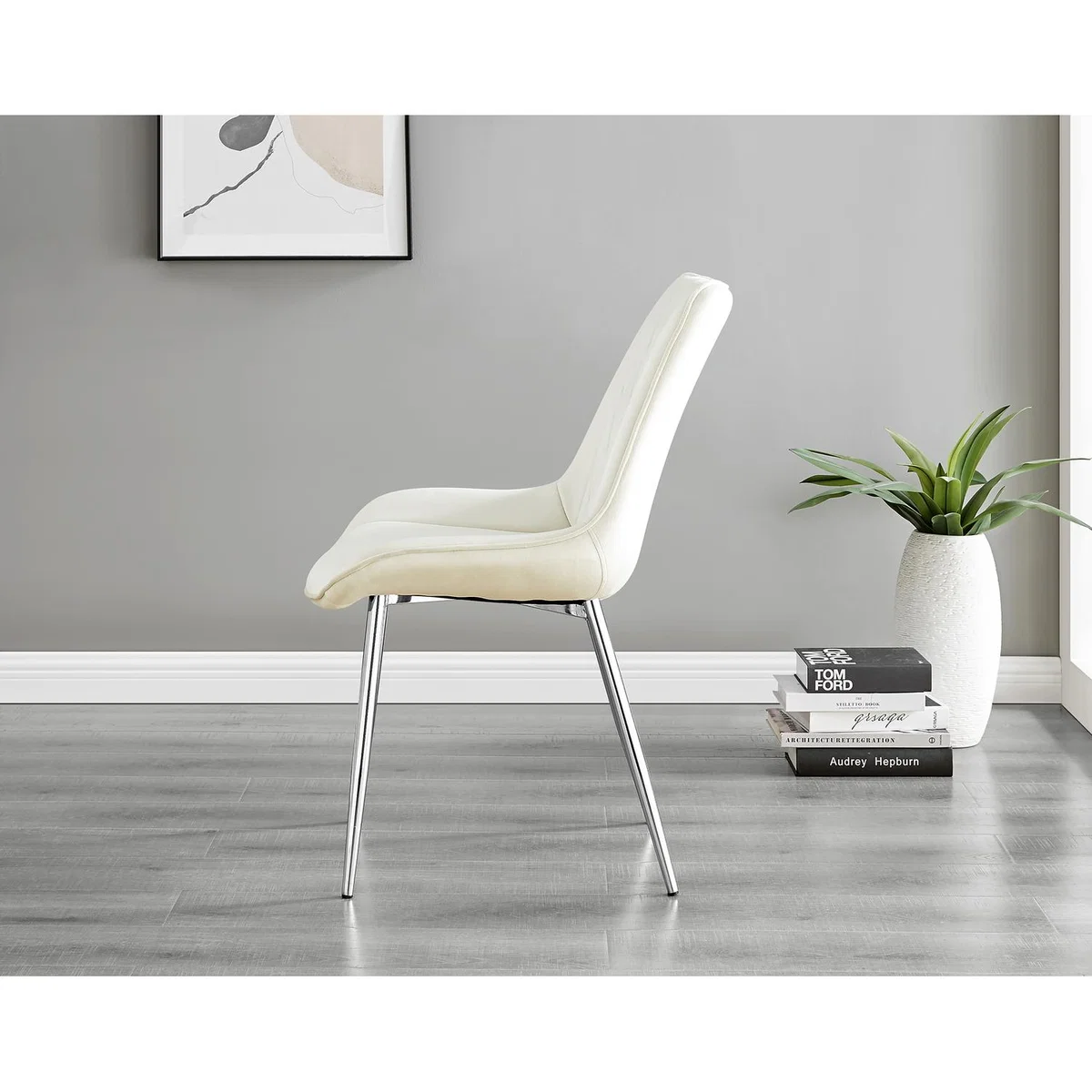 Lira 100cm Grey Metal Extending Dining Table 4 Pesaro Silver Chairs - Black – image 40