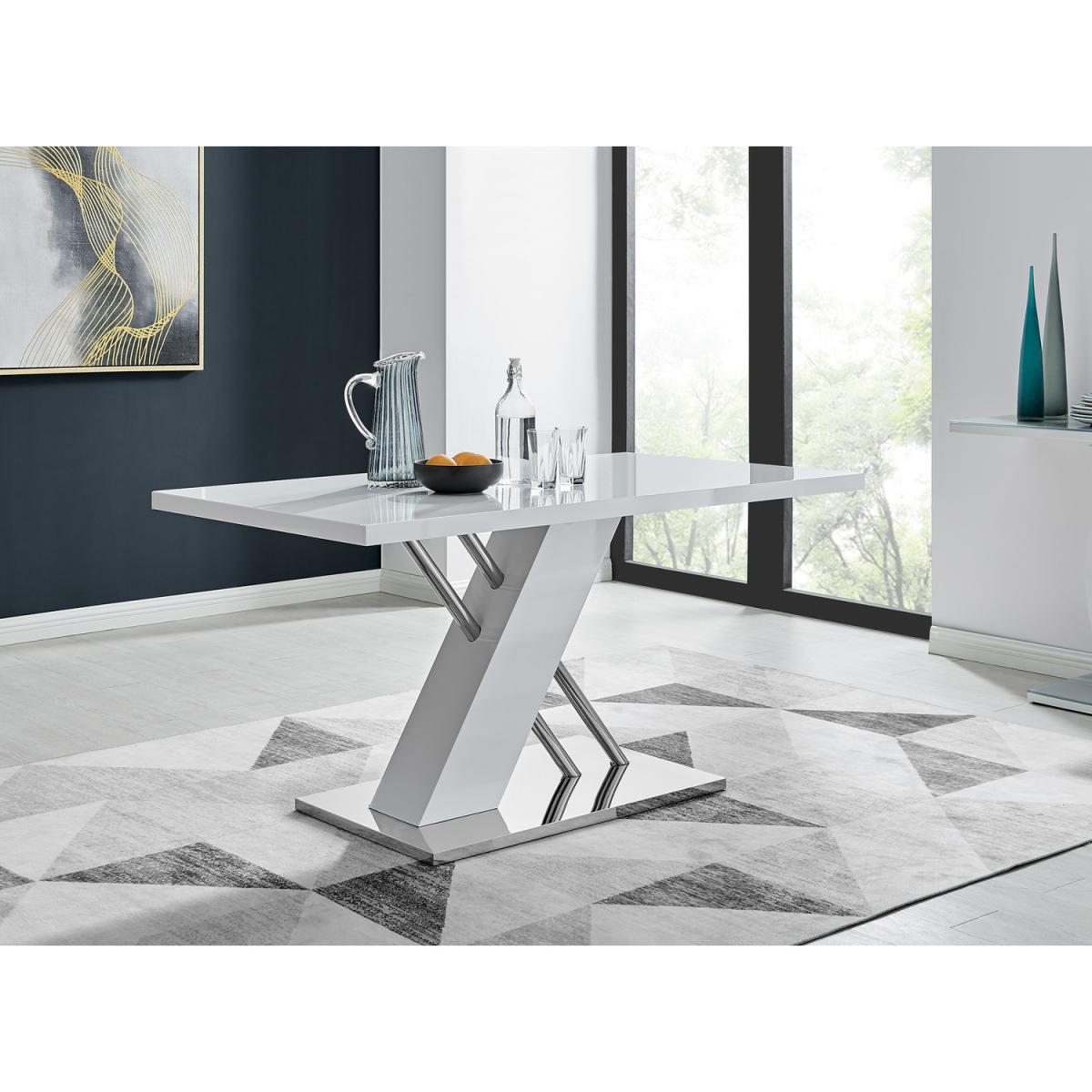 Sorrento White Dining Table  6 Willow Dining Chairs - Yellow – image 4