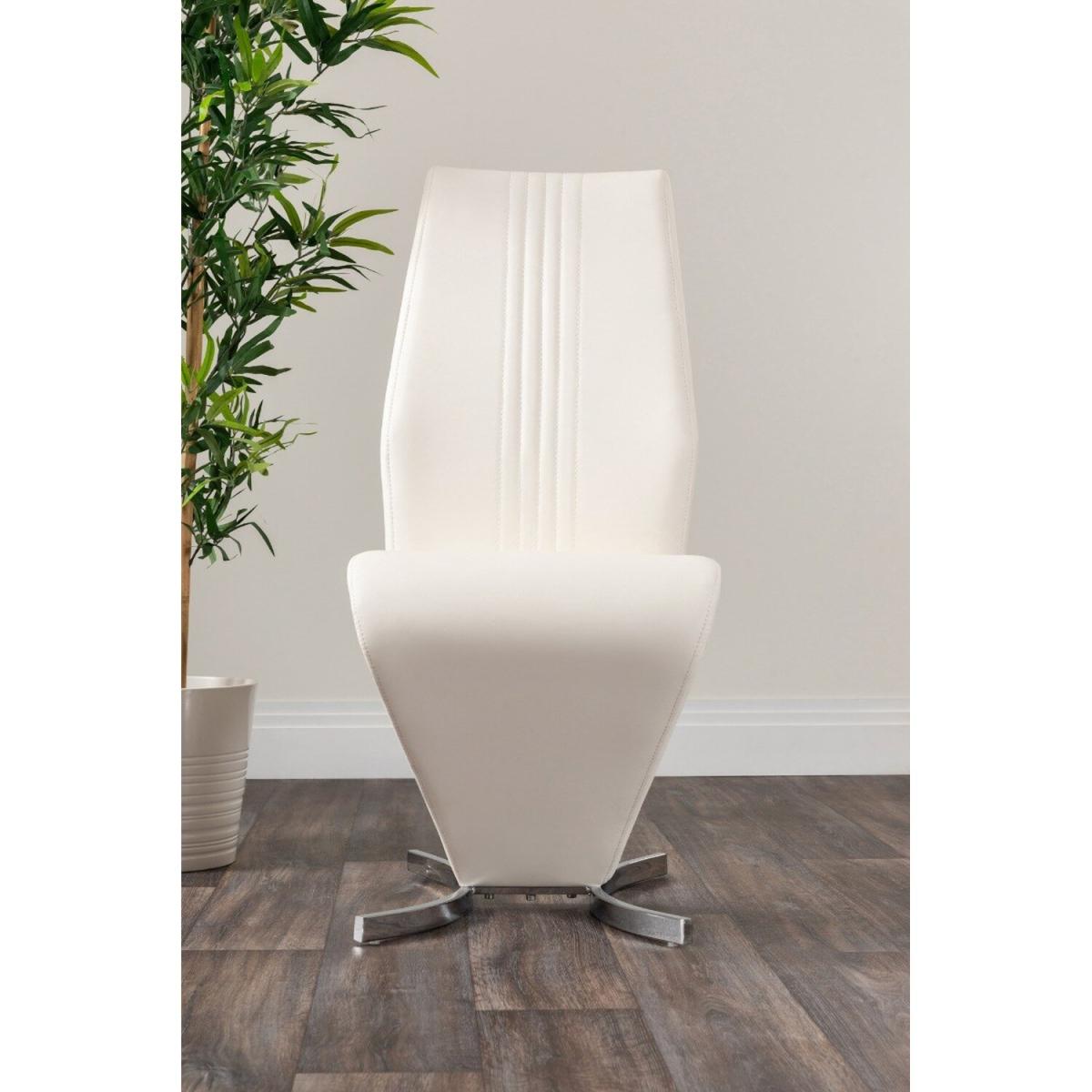 Giovani High Gloss  Glass Large Round Dining Table  4 Willow Dining Chairs Set - White – image 6