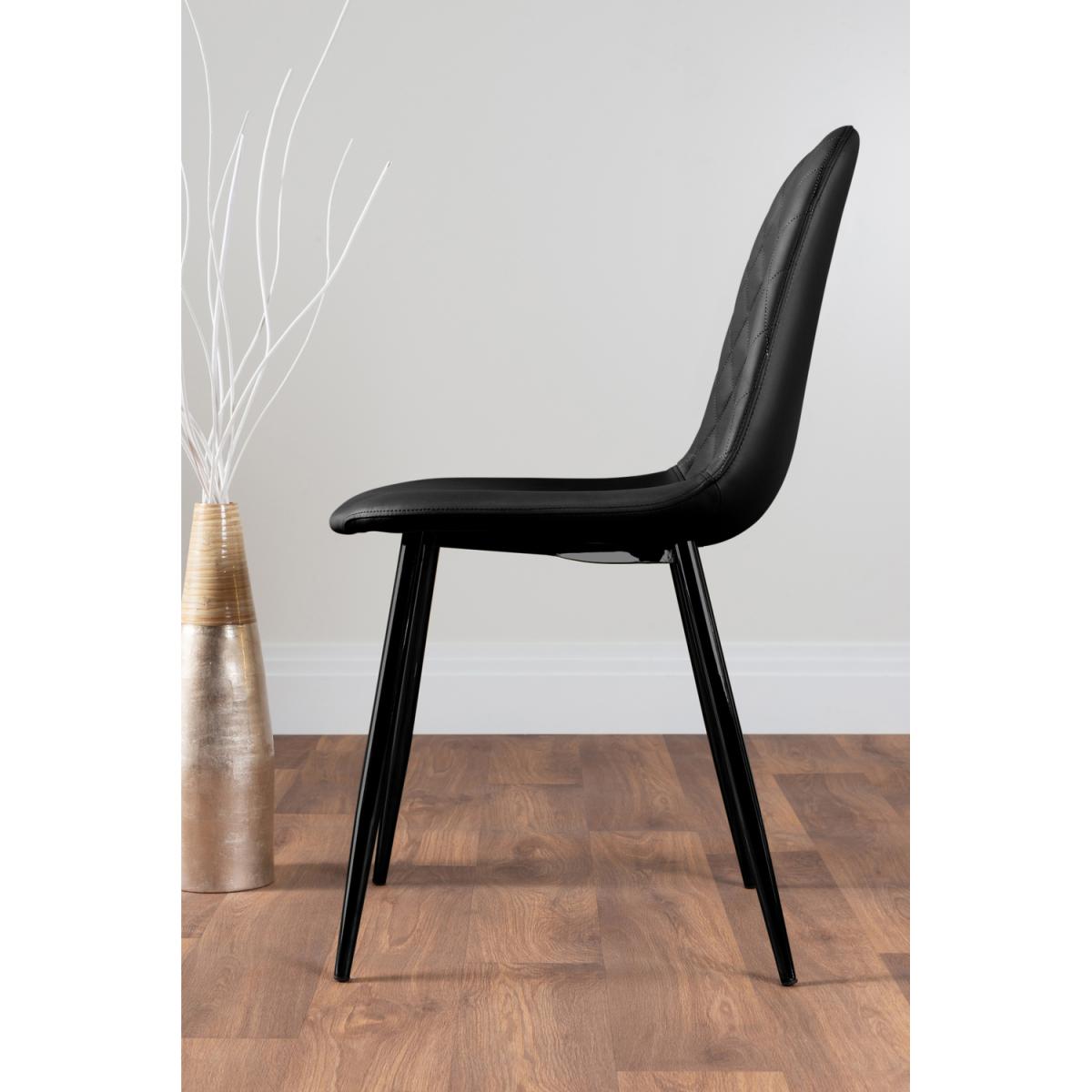 Anders Honey Wood Dining Table and 4 Corona Black Leg Chairs - Black – image 3