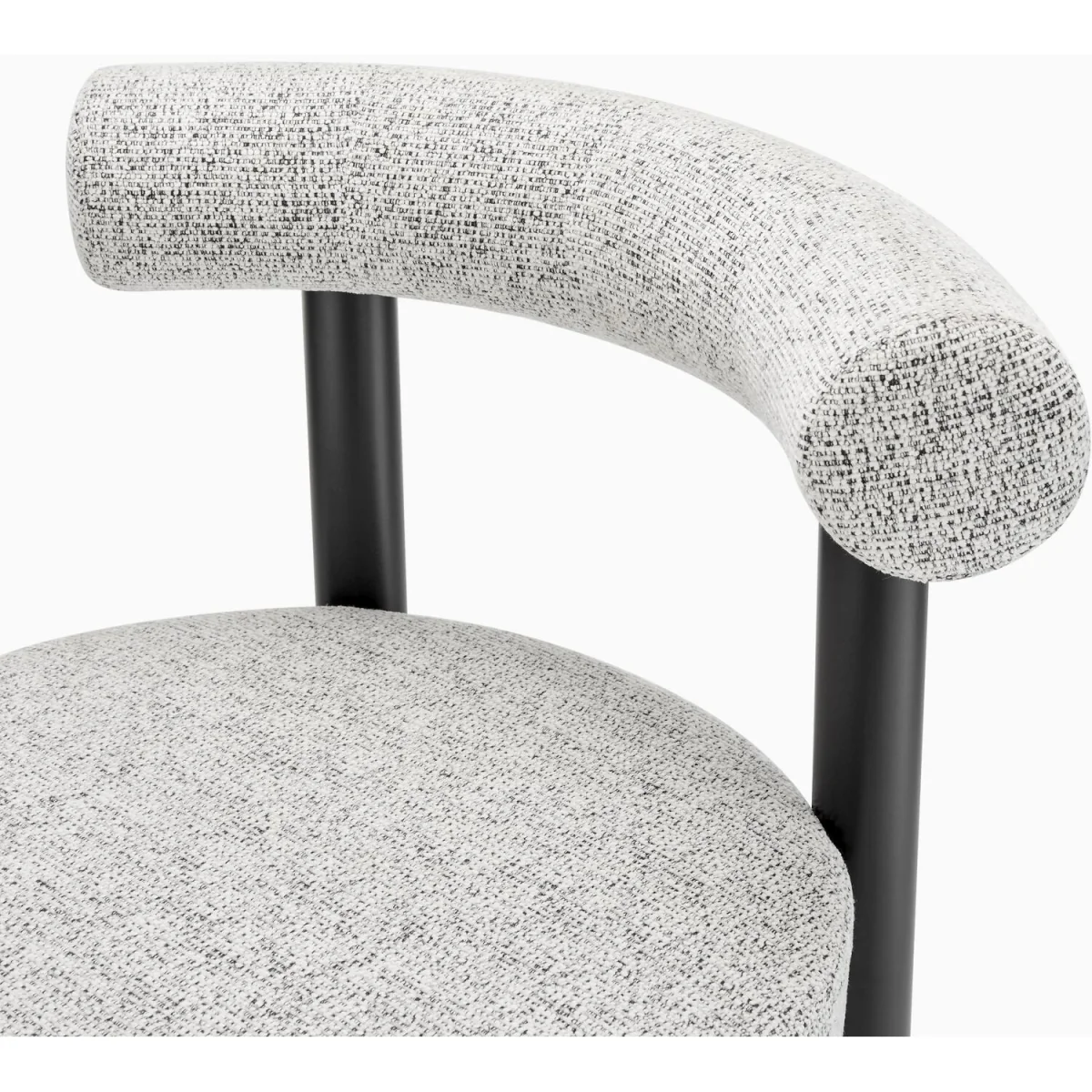 Novara Glass Black Leg Round Dining Table 4 Isola Chairs - Grey – image 5