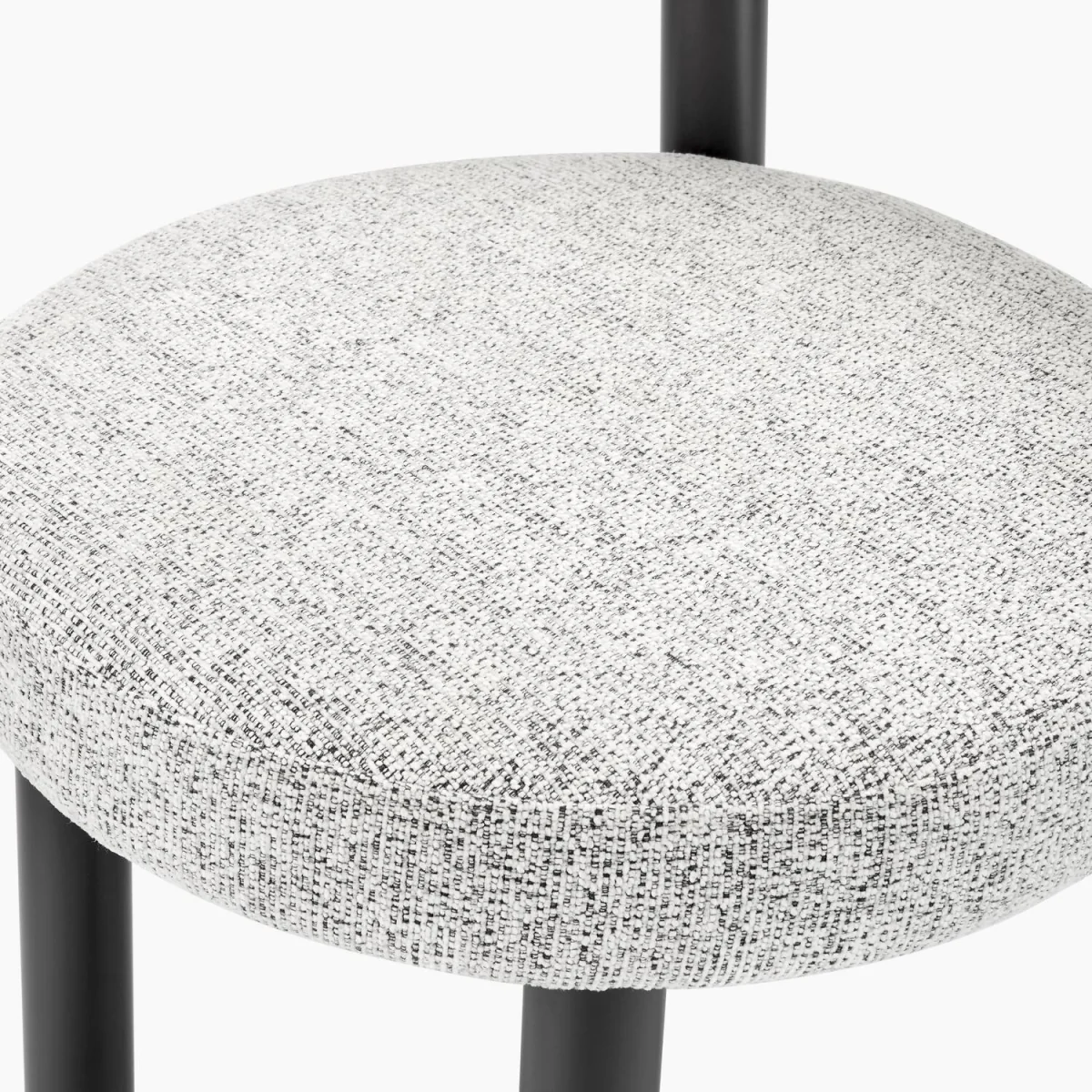 Novara Glass Black Leg Round Dining Table 4 Isola Chairs - Grey – image 6
