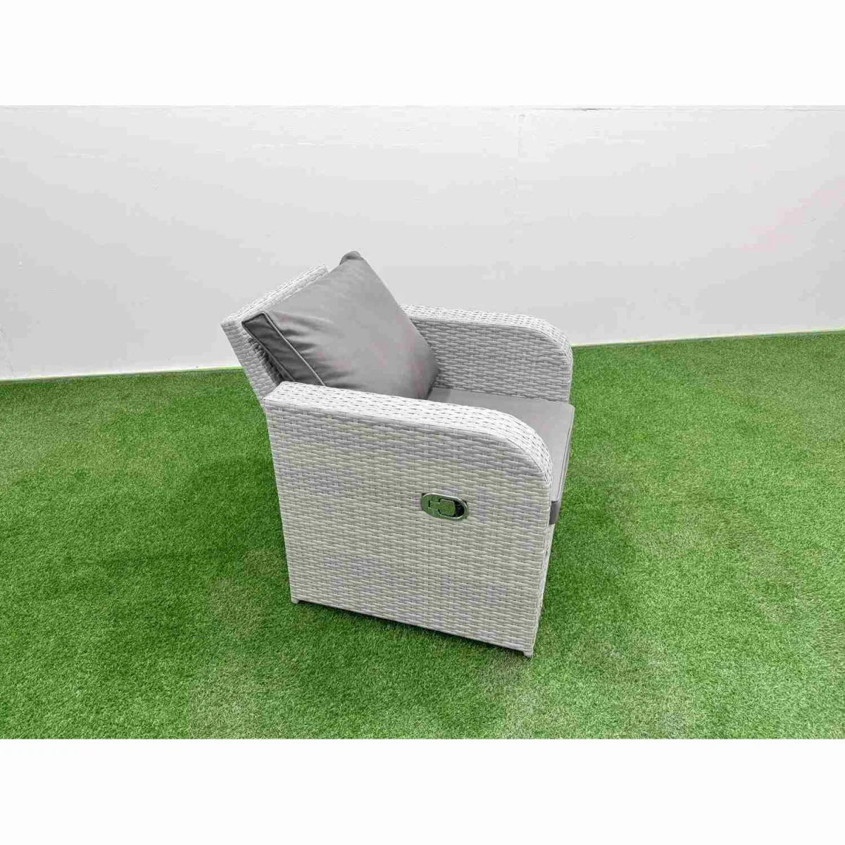 Fimous 9-Piece High-Back Reclining Sofa and Dining Set with Lifting Table and Stools, Light Grey. - Light Grey – image 3